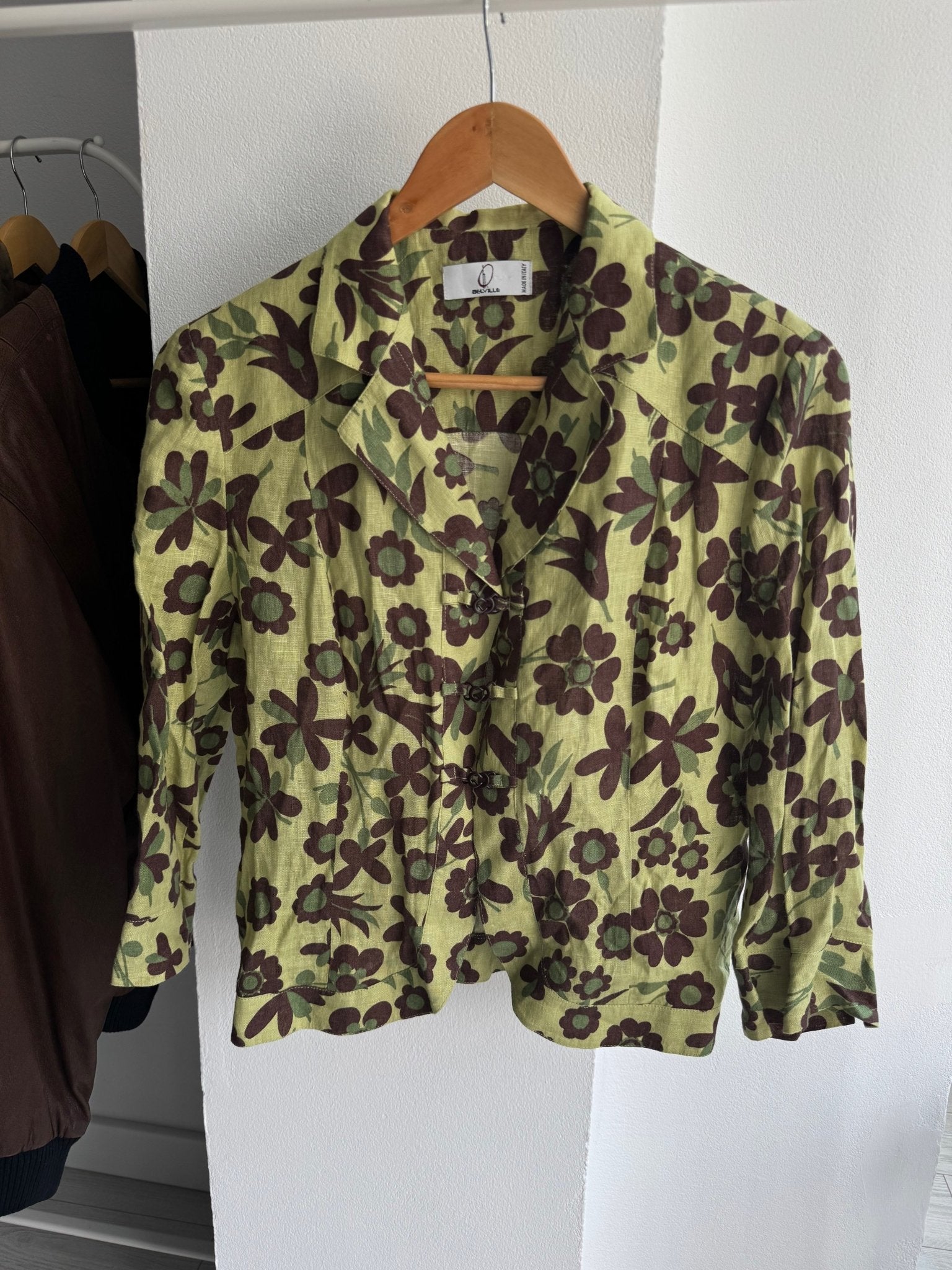 🍃 Jachetă Vintage Damă Printed din In – IT 42 (S) – Made in Italy - anbracaminte