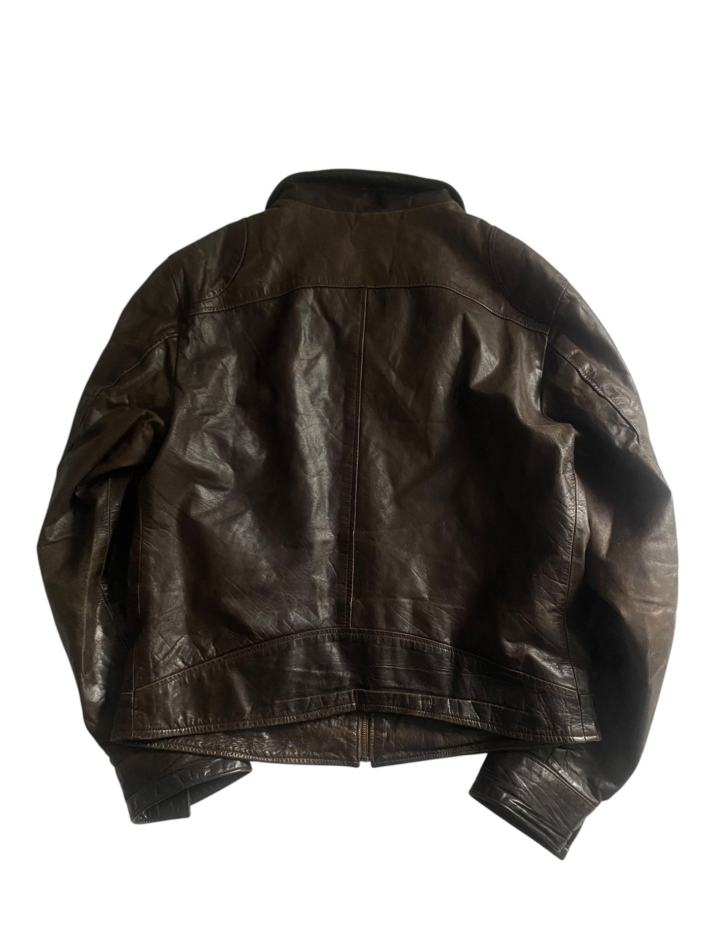 Jachetă Vintage din Piele Maro Închis – Made in Italy – Mărime 50 (Bărbați) - anbracaminte