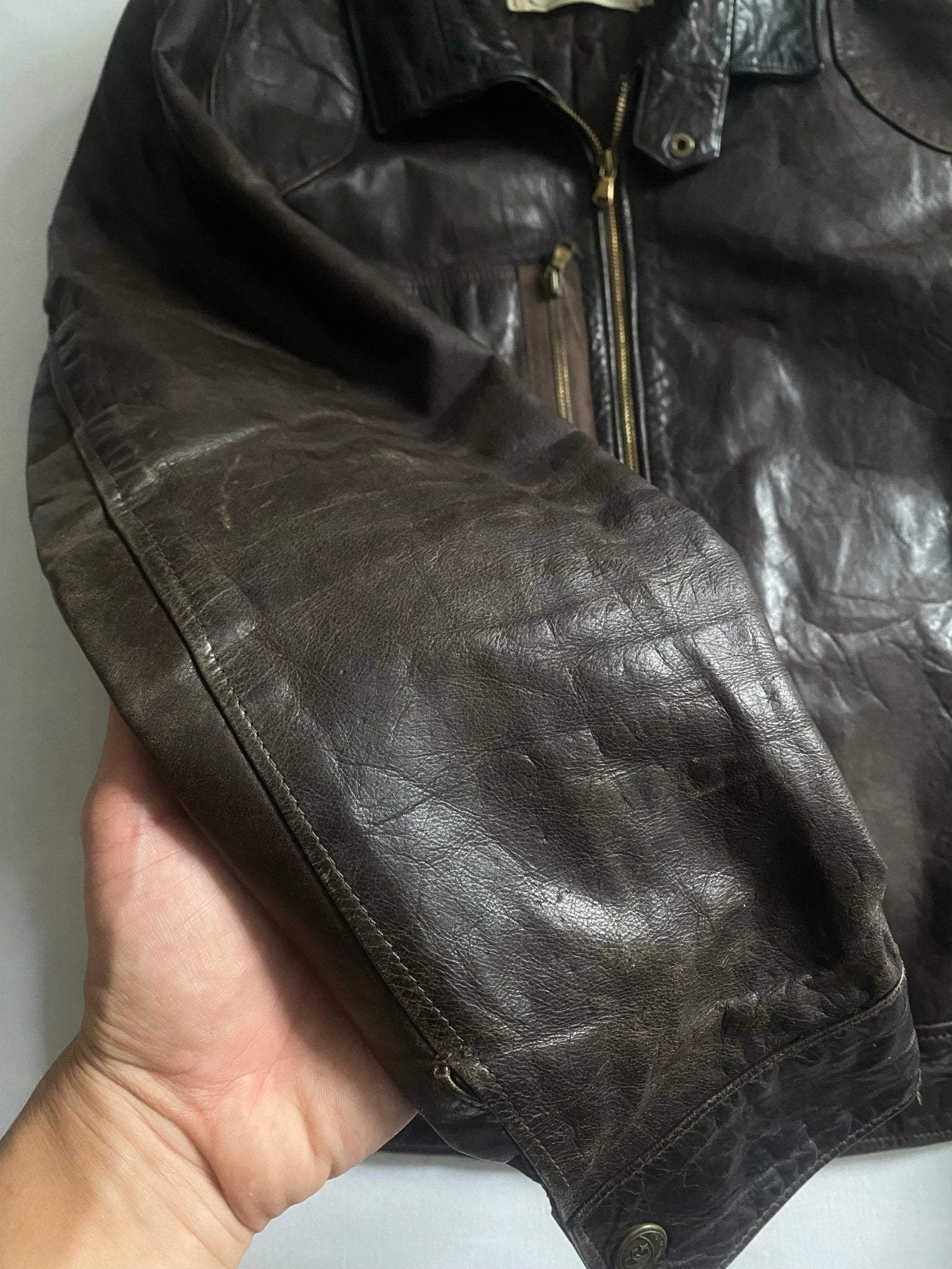 Jachetă Vintage din Piele Maro Închis – Made in Italy – Mărime 50 (Bărbați) - anbracaminte