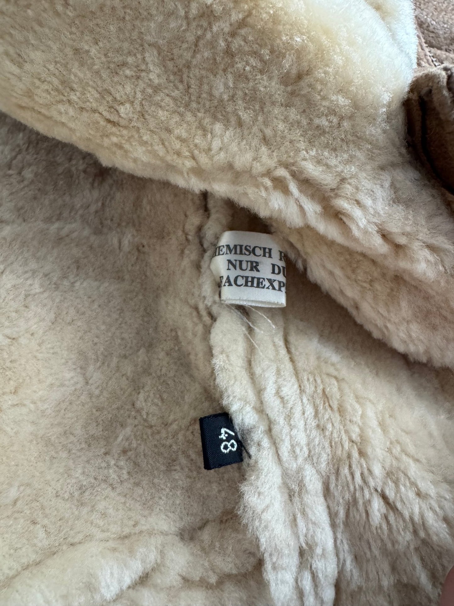 🐑 Jachetă Vintage Din Shearling Natural – Bărbați M/L - anbracaminte
