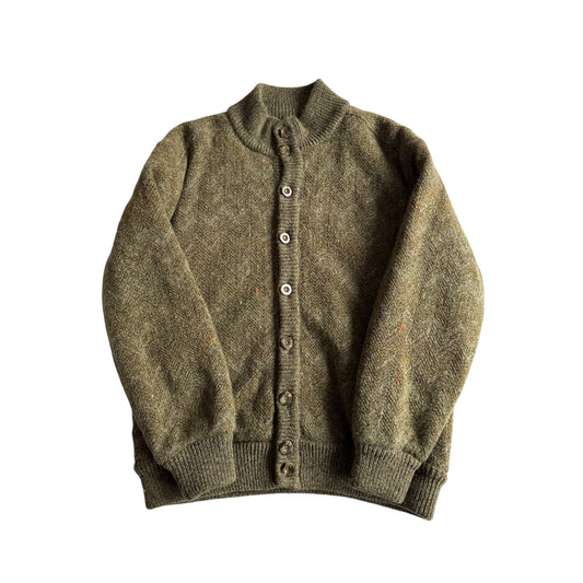 🧶 Jachetă Vintage Tricotată Tip Bomber cu Căptușeală din Bumbac – L - anbracaminte
