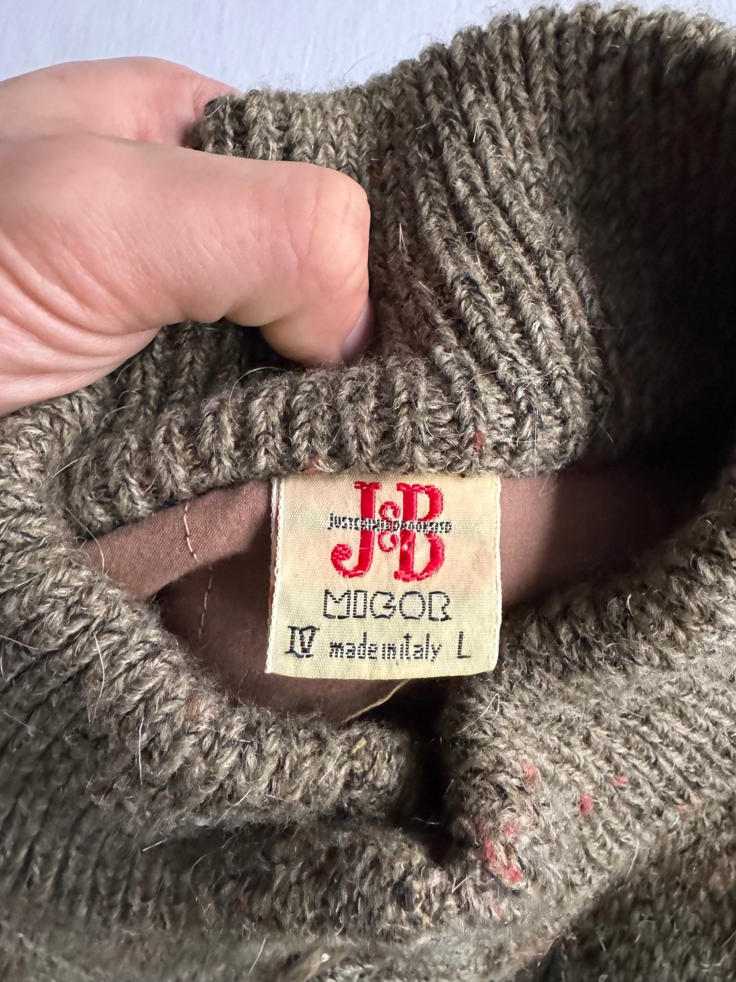 🧶 Jachetă Vintage Tricotată Tip Bomber cu Căptușeală din Bumbac – L - anbracaminte