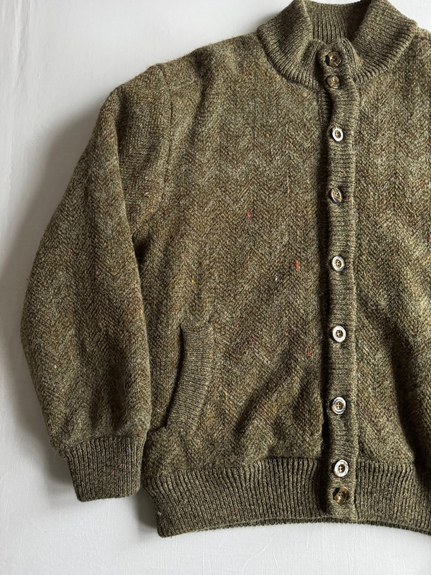 🧶 Jachetă Vintage Tricotată Tip Bomber cu Căptușeală din Bumbac – L - anbracaminte