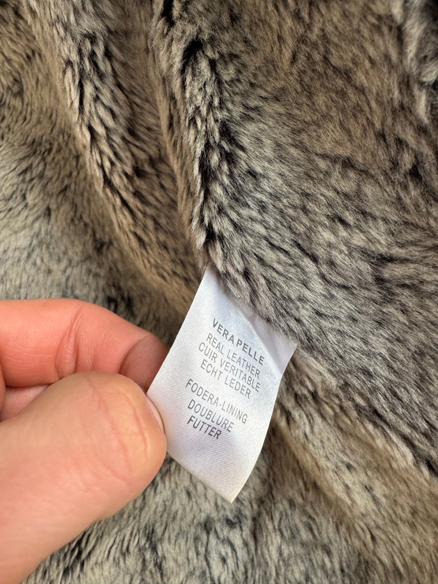 🧥 Jachetă Y2K Cropped din Piele cu Căptușeală Sherpa – 48 (M Bărbați) - anbracaminte