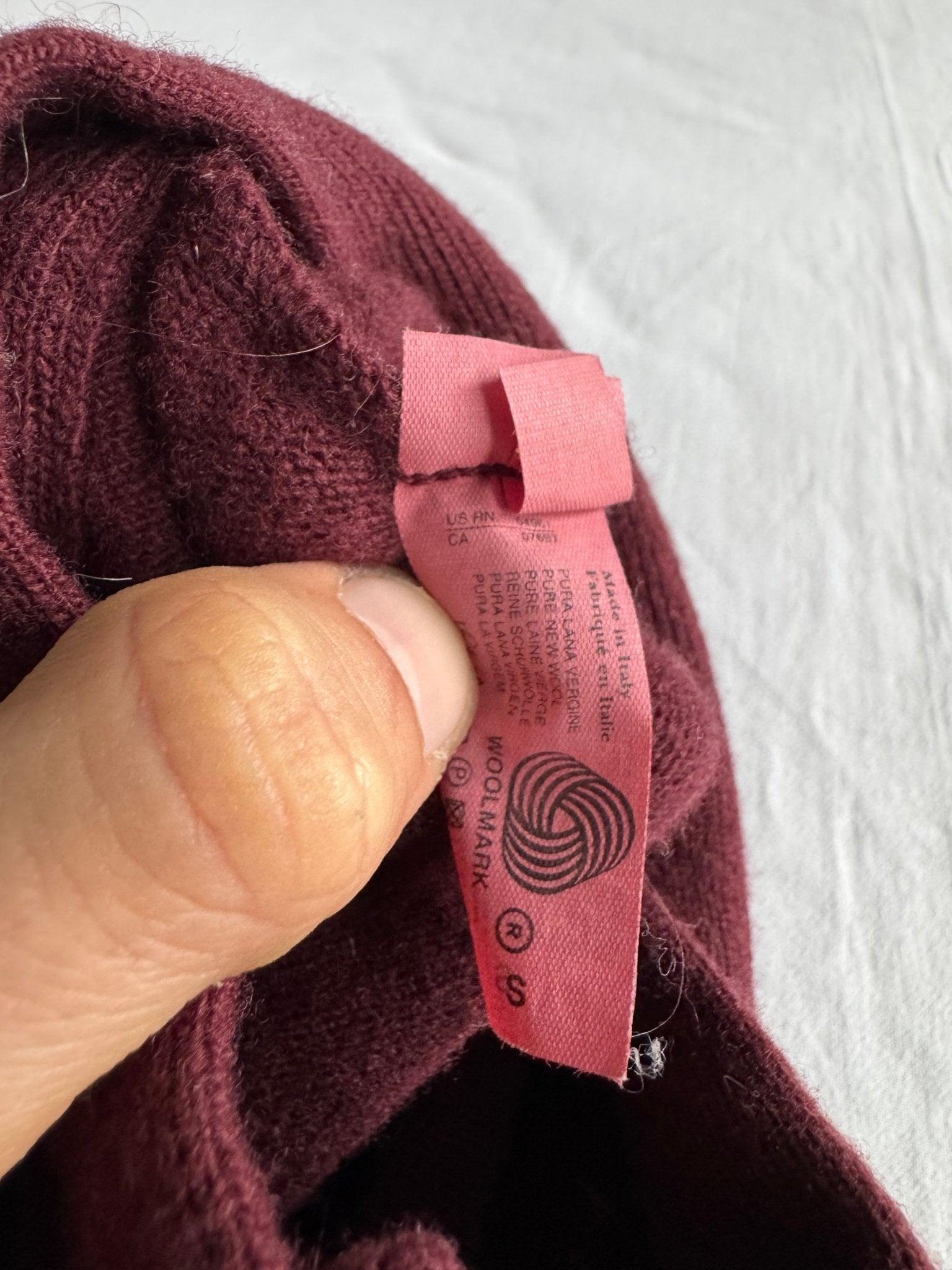 🧶 Jachetă Y2K Damă Benetton Burgundy Knit Cafe Racer – S - anbracaminte