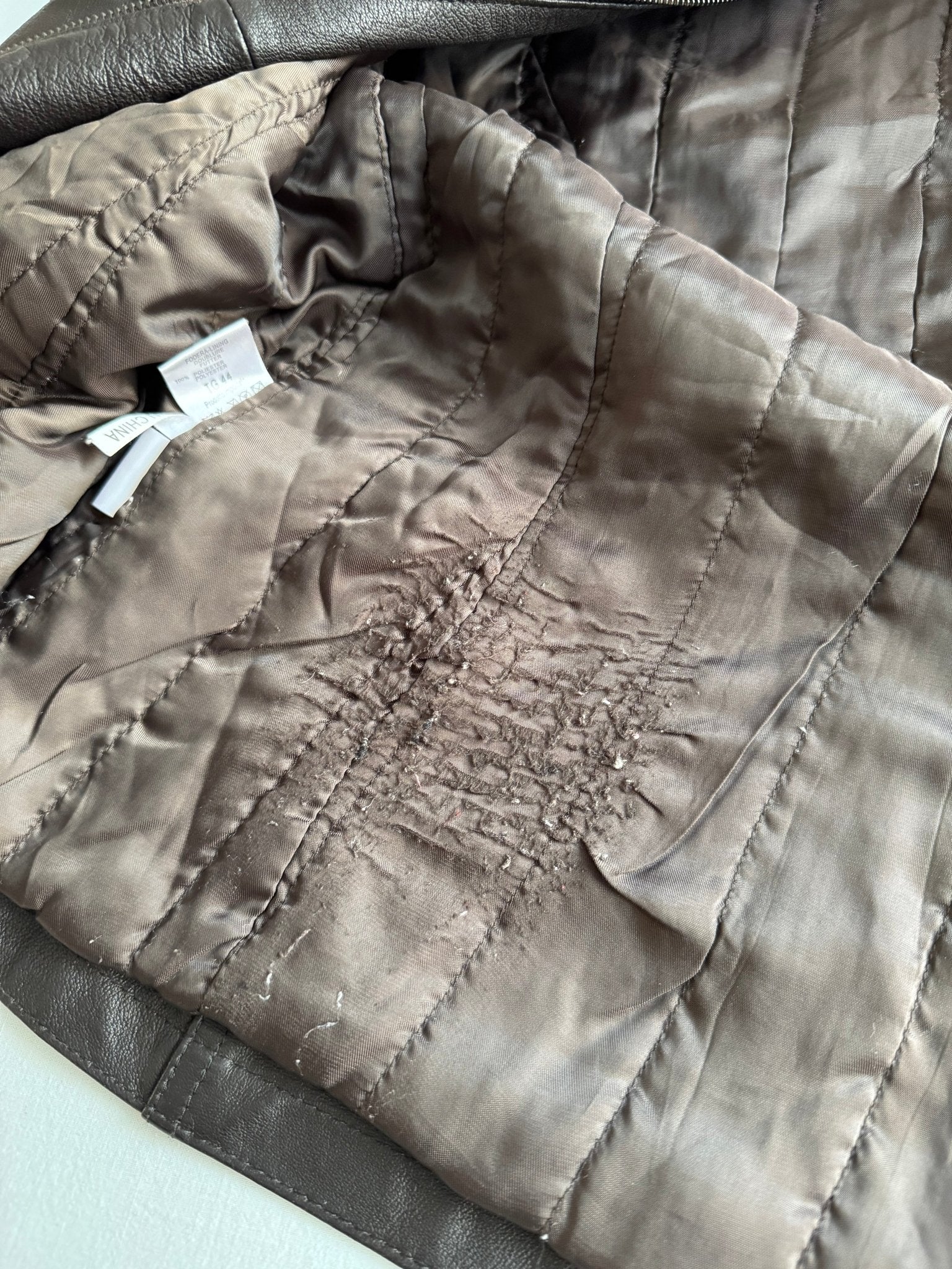 🦊 Jachetă Y2K din Piele Maro Închis cu Glugă Bordată cu Blană de Vulpe – IT 44 (M/L Damă) - anbracaminte