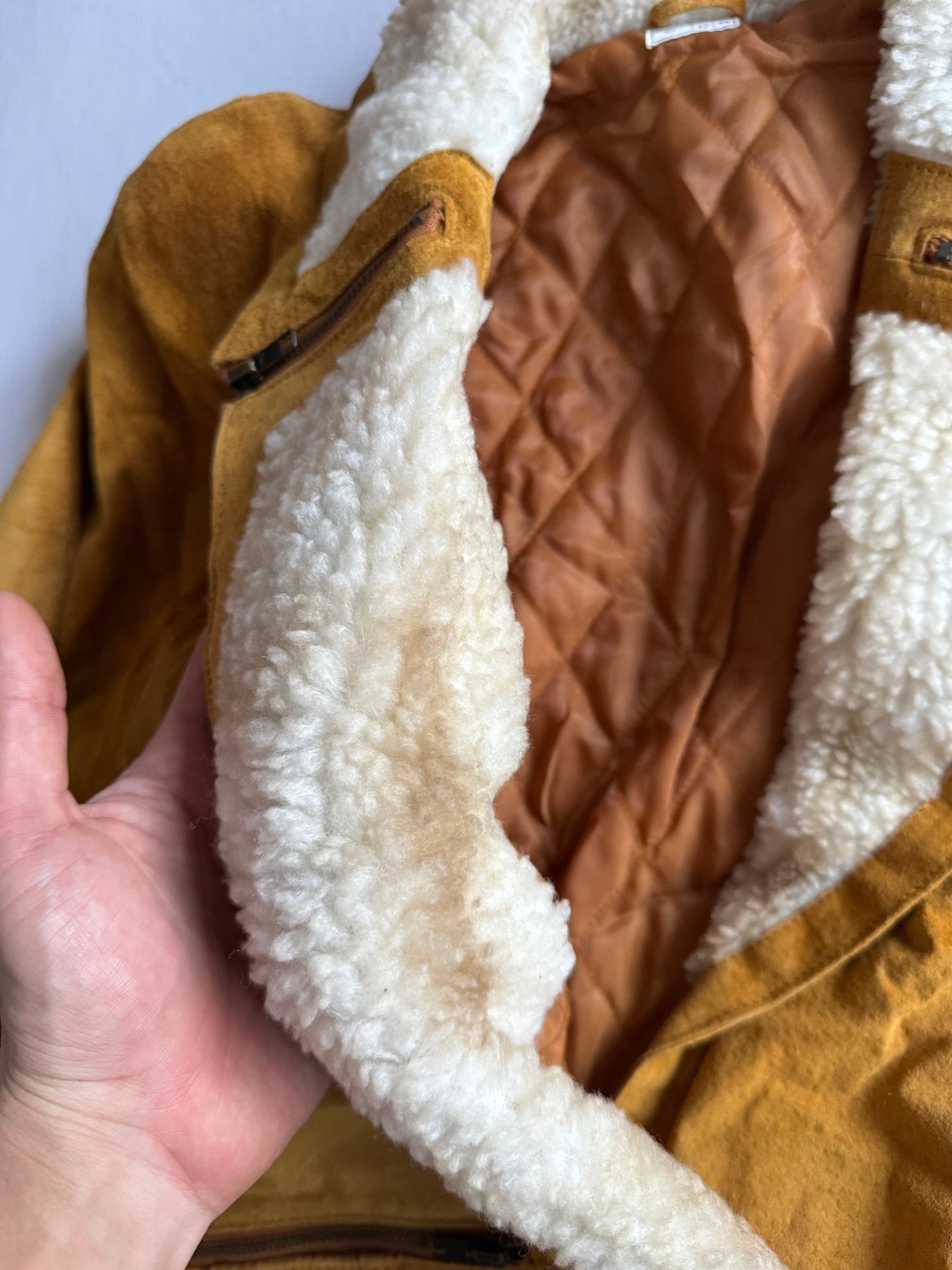 🧥 Jachetă Y2K din Suede cu Shearling Sintetic – Mărime 40 (M/L Femei) - anbracaminte