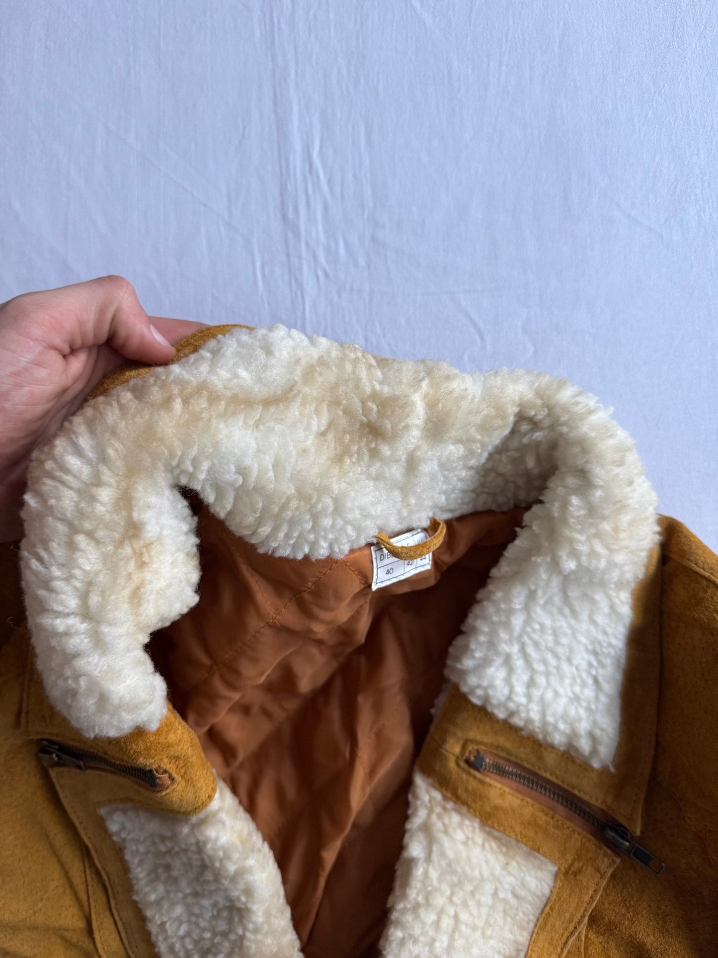 🧥 Jachetă Y2K din Suede cu Shearling Sintetic – Mărime 40 (M/L Femei) - anbracaminte