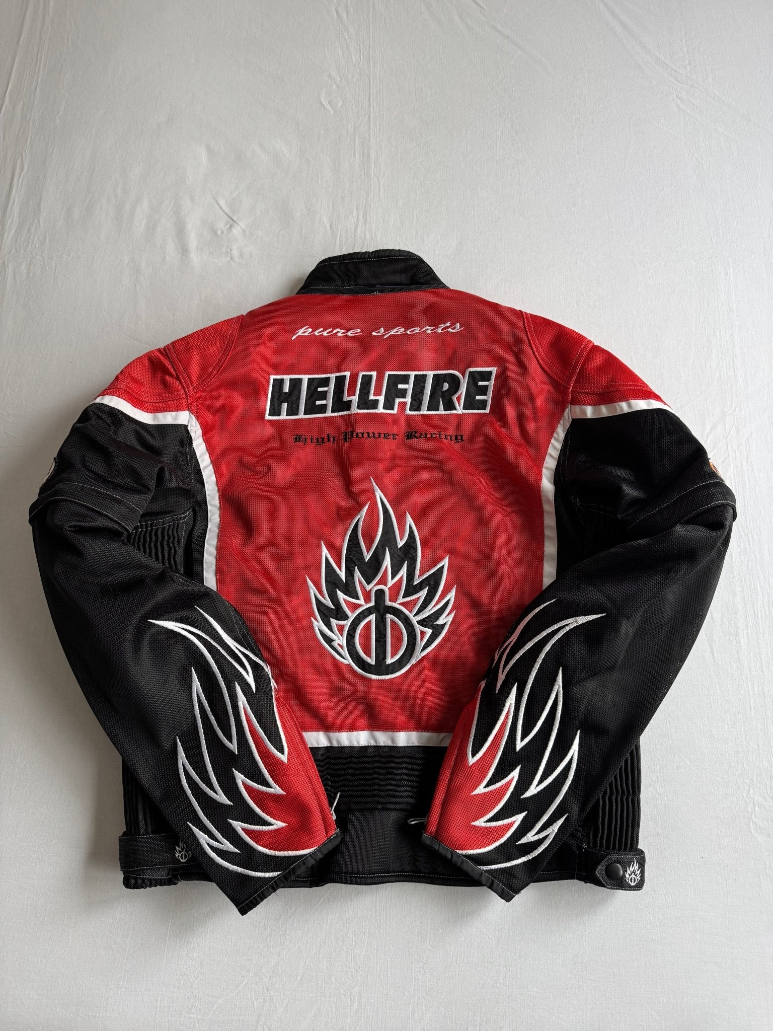 🏍️ Jachetă Y2K Racing Print Textil – L - anbracaminte