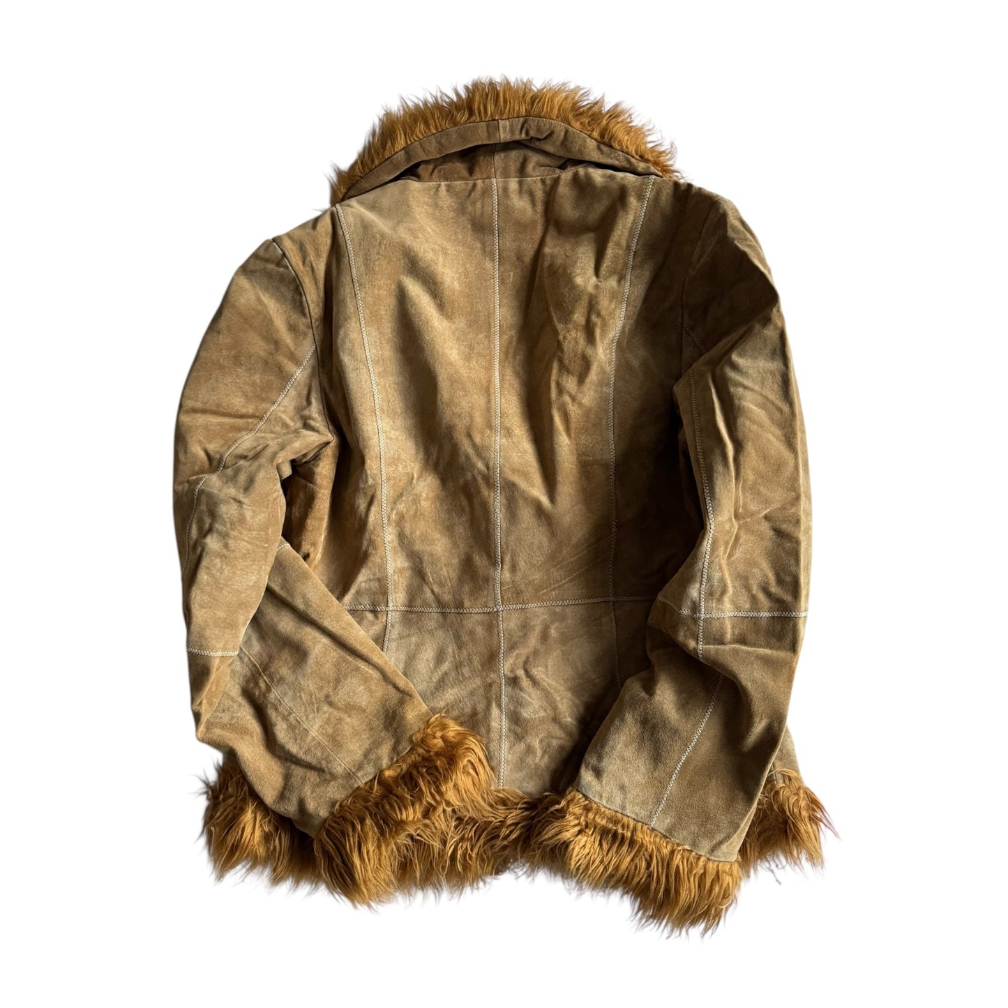 🧥 Jachetă Y2K Suede Afghan – Mărime 40 (M/L Femei) - anbracaminte