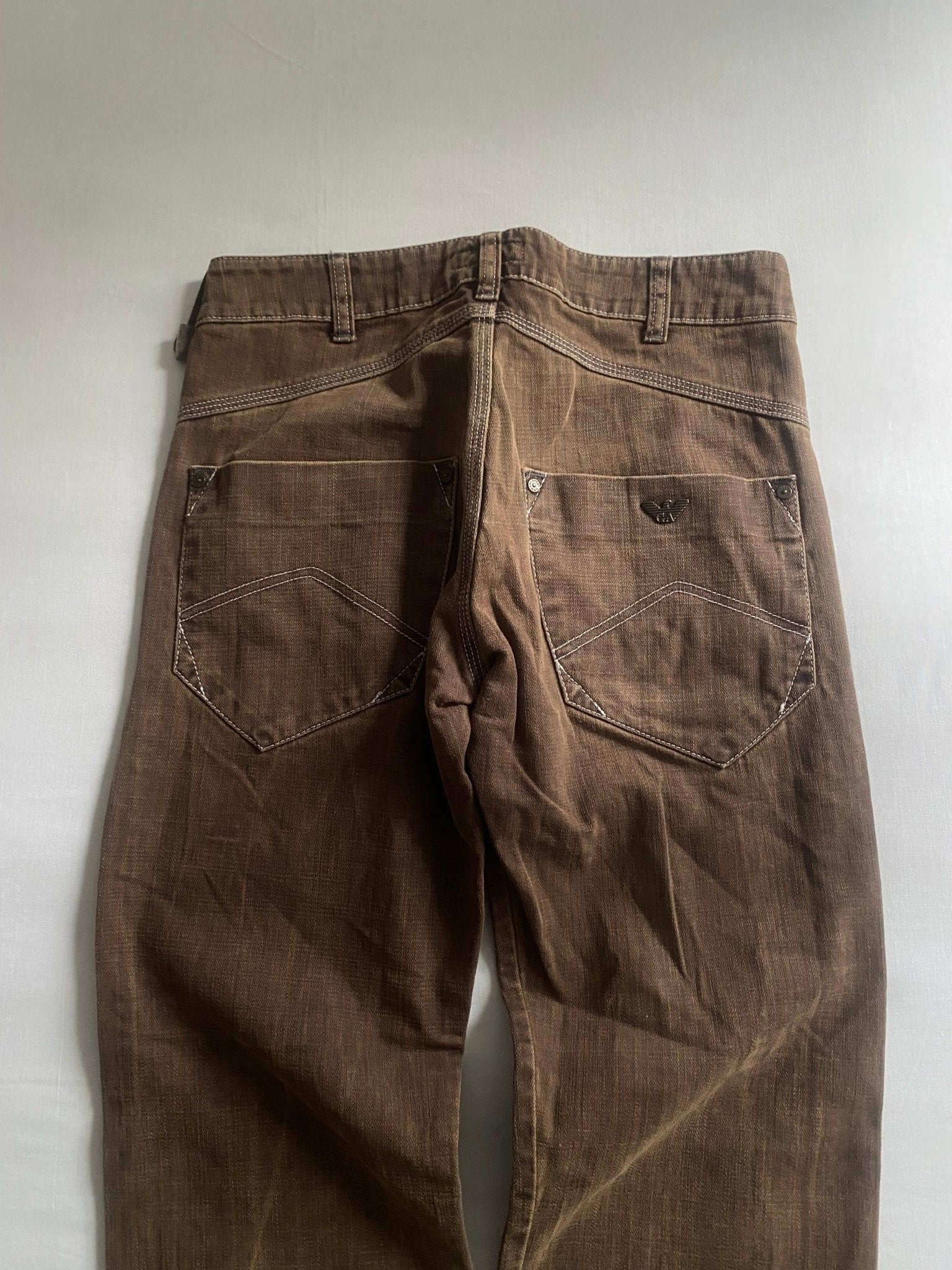 Jeans Armani Jeans washed maro, mărimea 30 🇮🇹👖 - anbracaminte