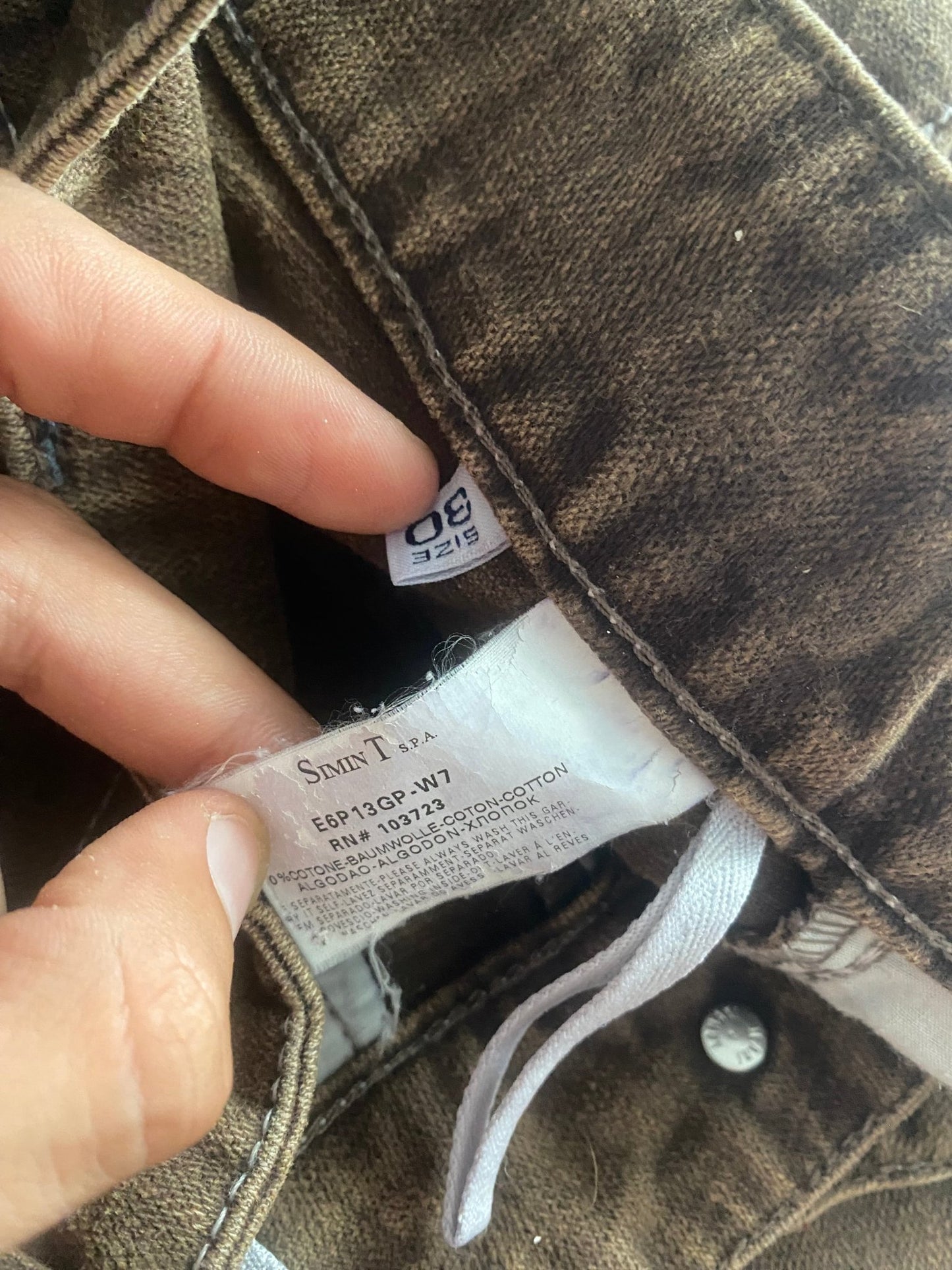 Jeans Armani Jeans washed maro, mărimea 30 🇮🇹👖 - anbracaminte