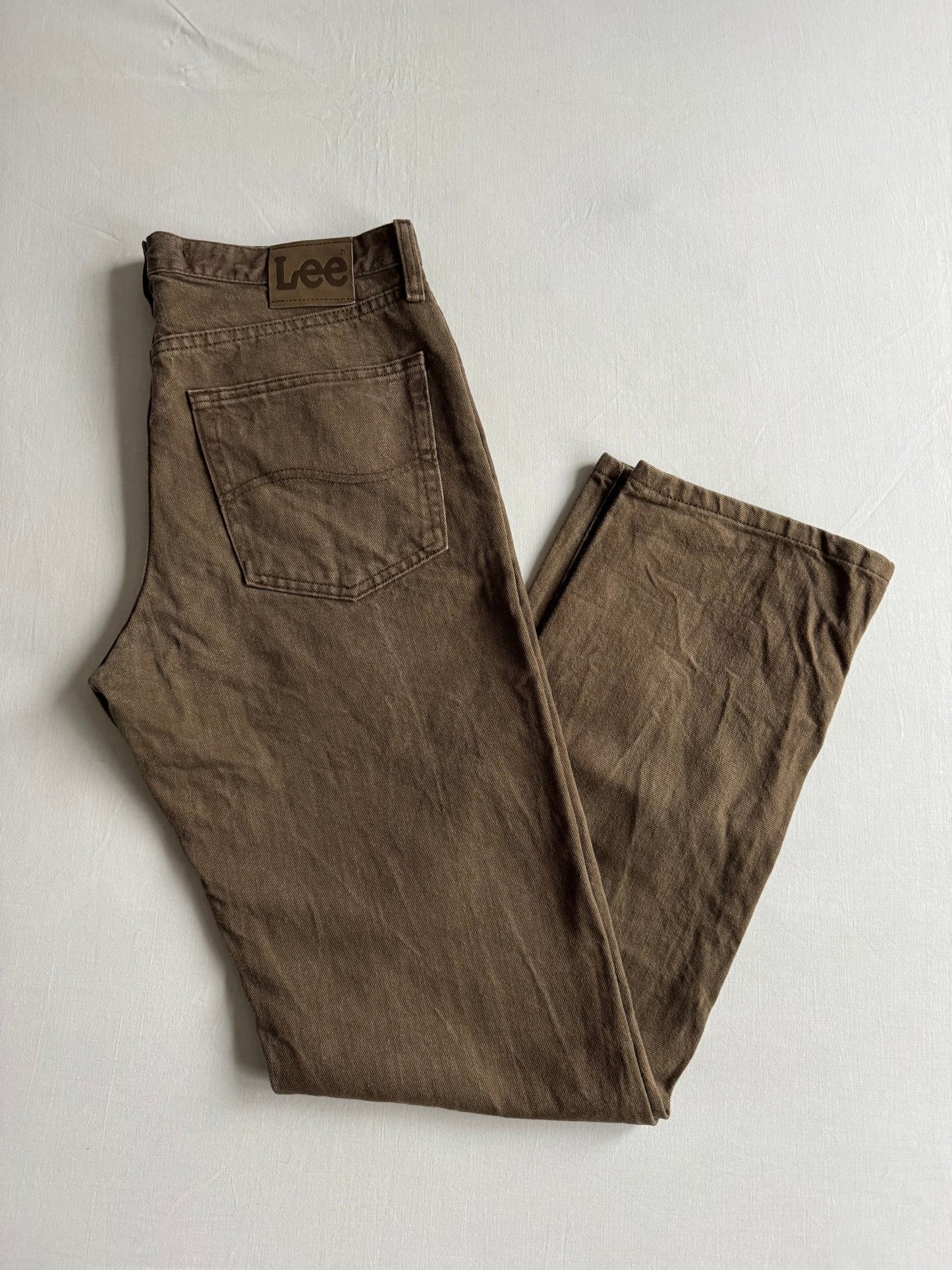🪵 Jeans Bărbați Lee Regular Fit Maro Washed – W32 x L32 - anbracaminte