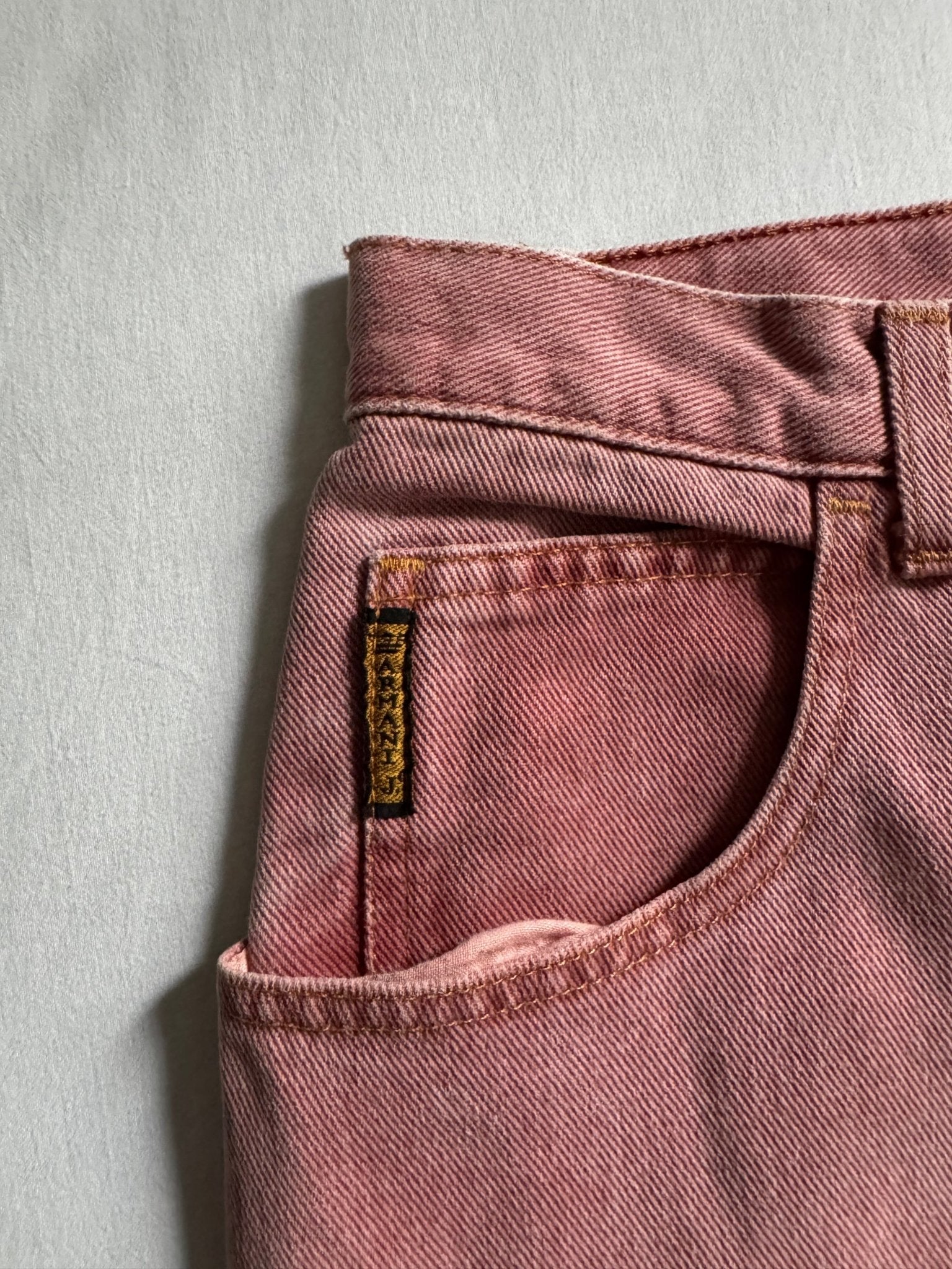 🧱 Jeans Vintage Armani – 80’s – Burnt Brick Red – US 30 / EU 40 - anbracaminte