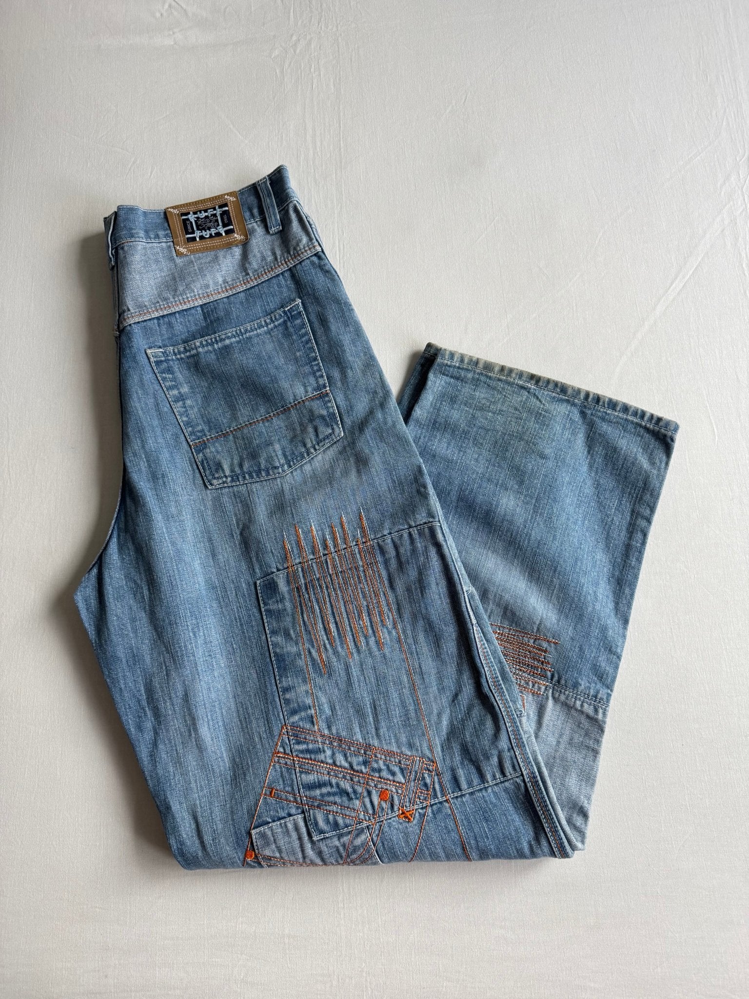 👖 Jeans Y2K Baggy cu Broderie – US 32 - anbracaminte