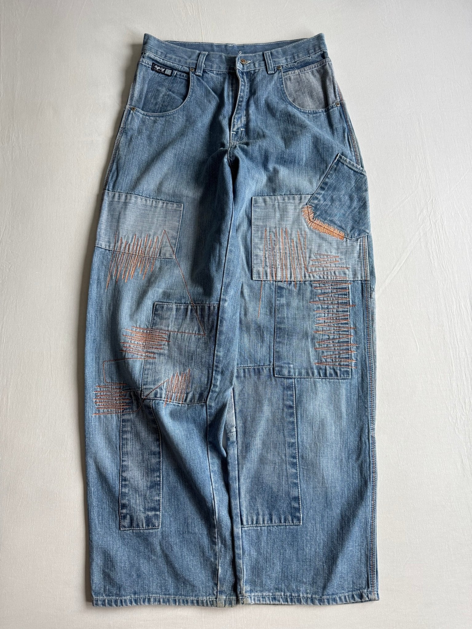 👖 Jeans Y2K Baggy cu Broderie – US 32 - anbracaminte