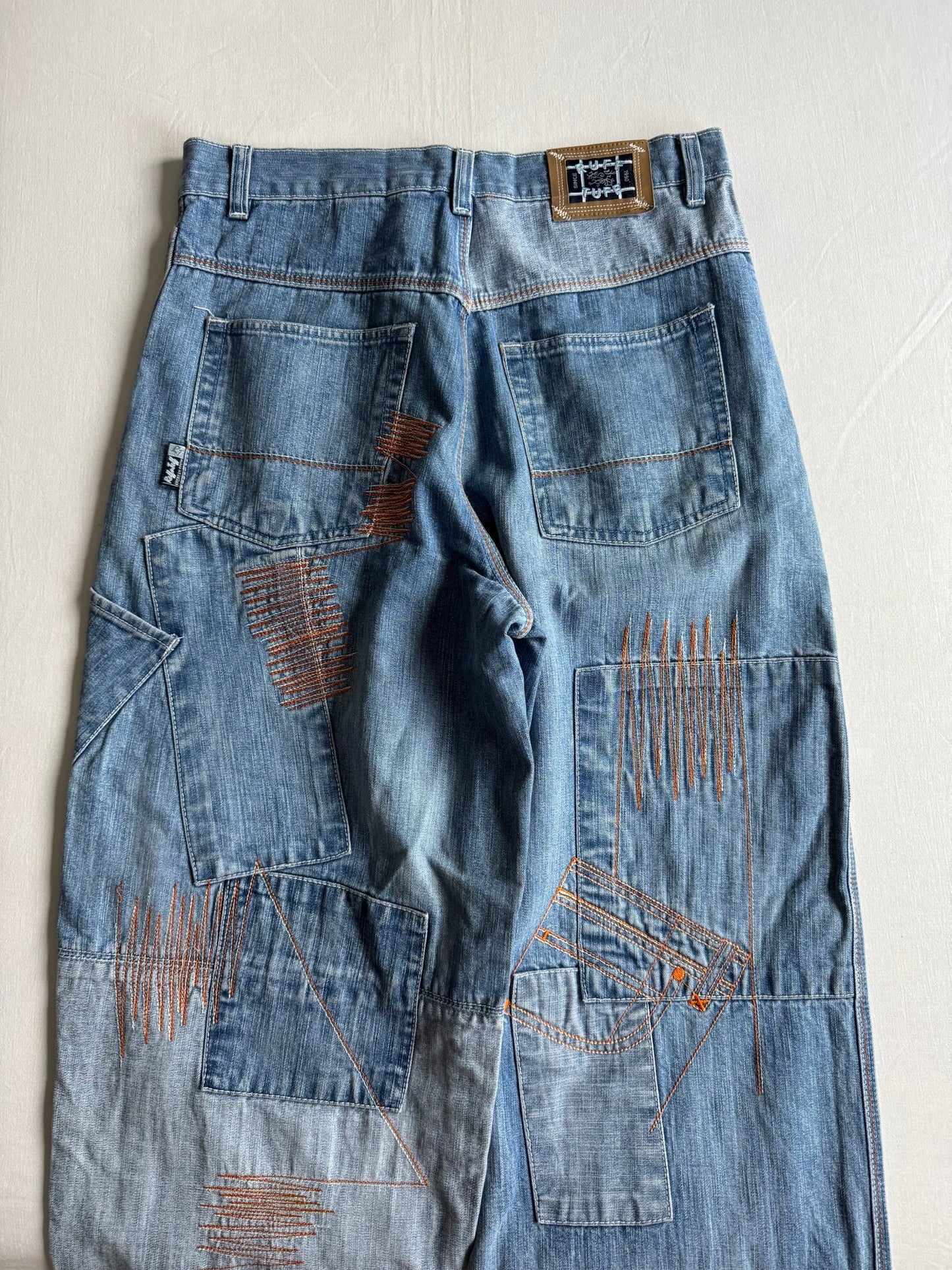 👖 Jeans Y2K Baggy cu Broderie – US 32 - anbracaminte