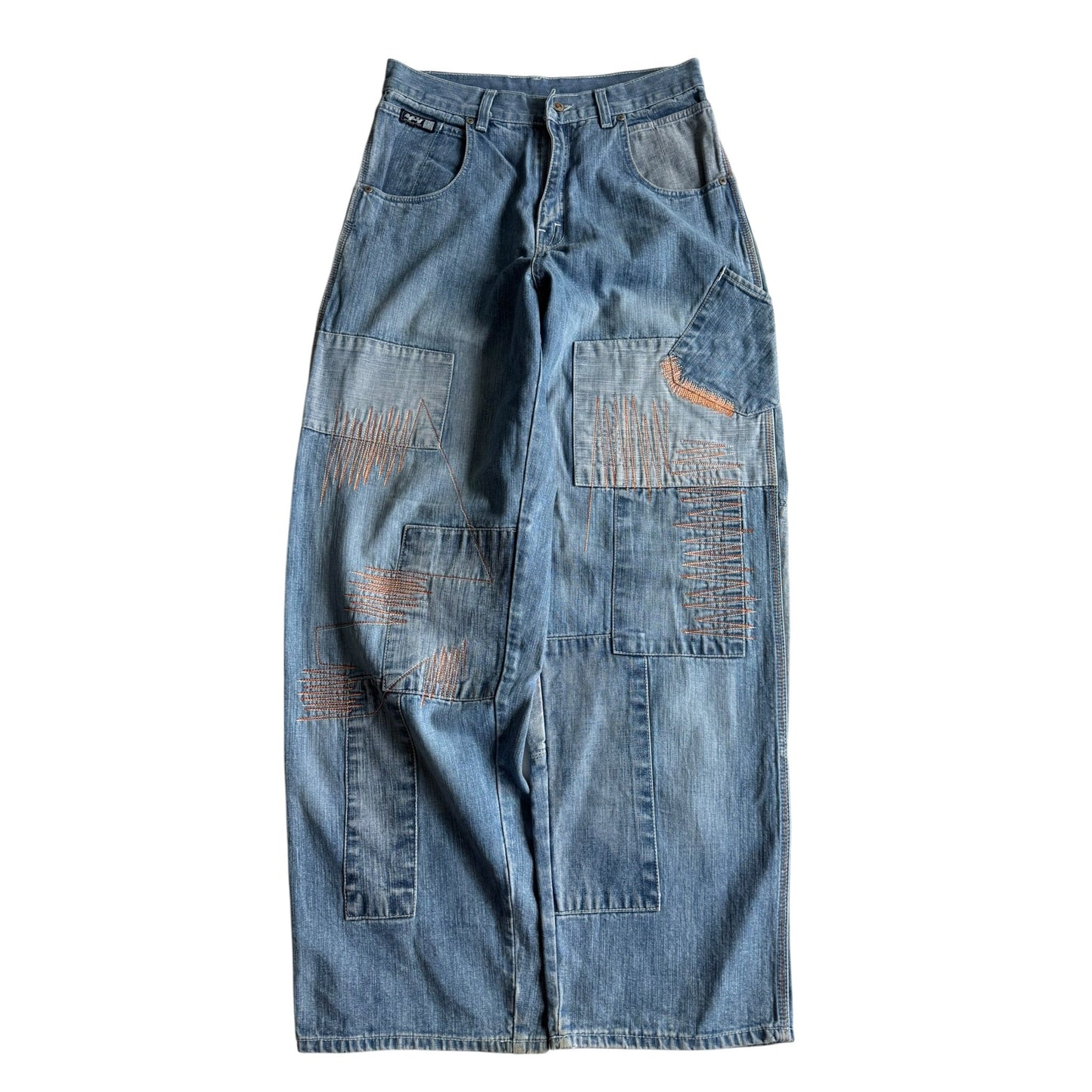 👖 Jeans Y2K Baggy cu Broderie – US 32 - anbracaminte