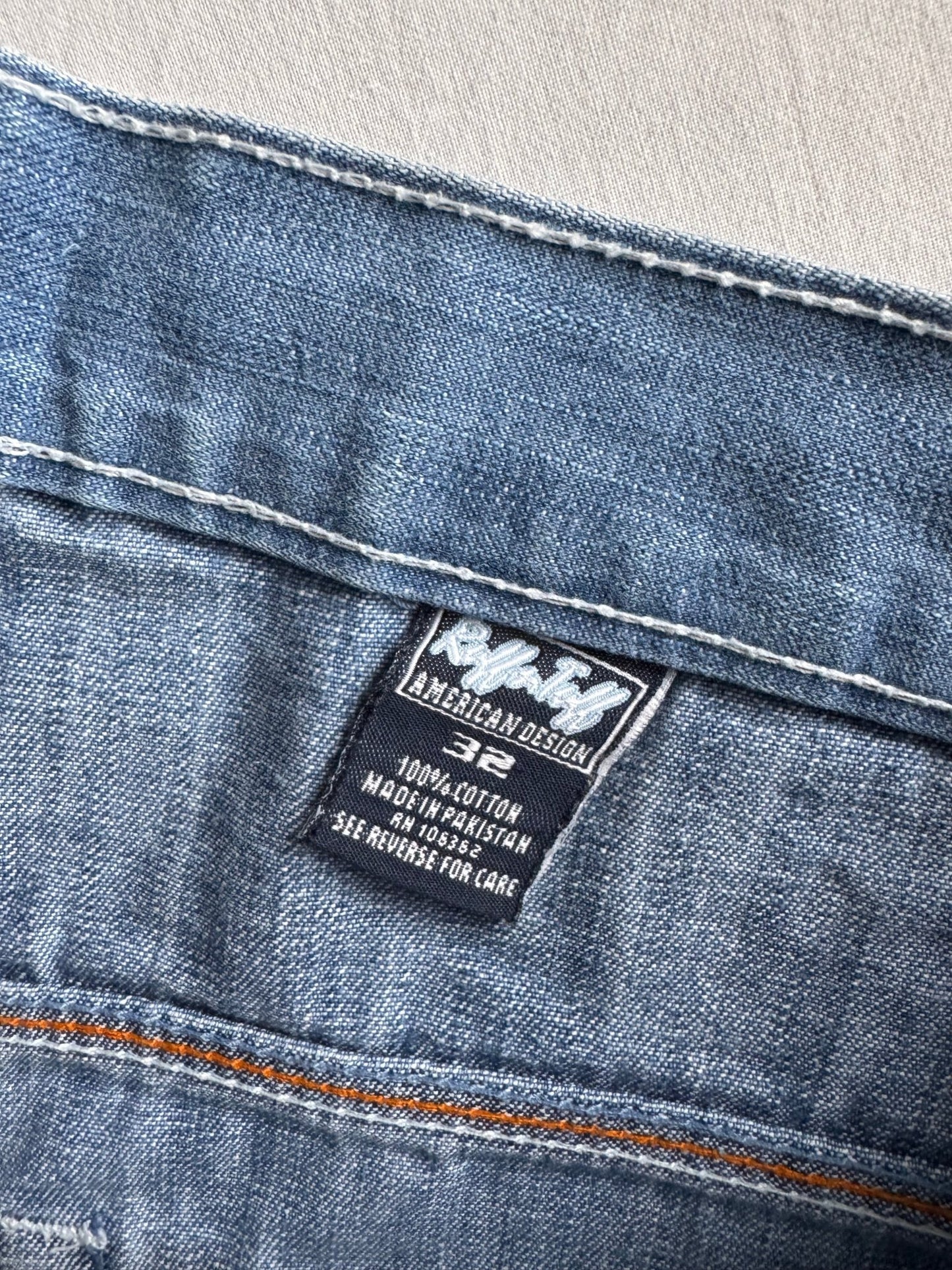 👖 Jeans Y2K Baggy cu Broderie – US 32 - anbracaminte