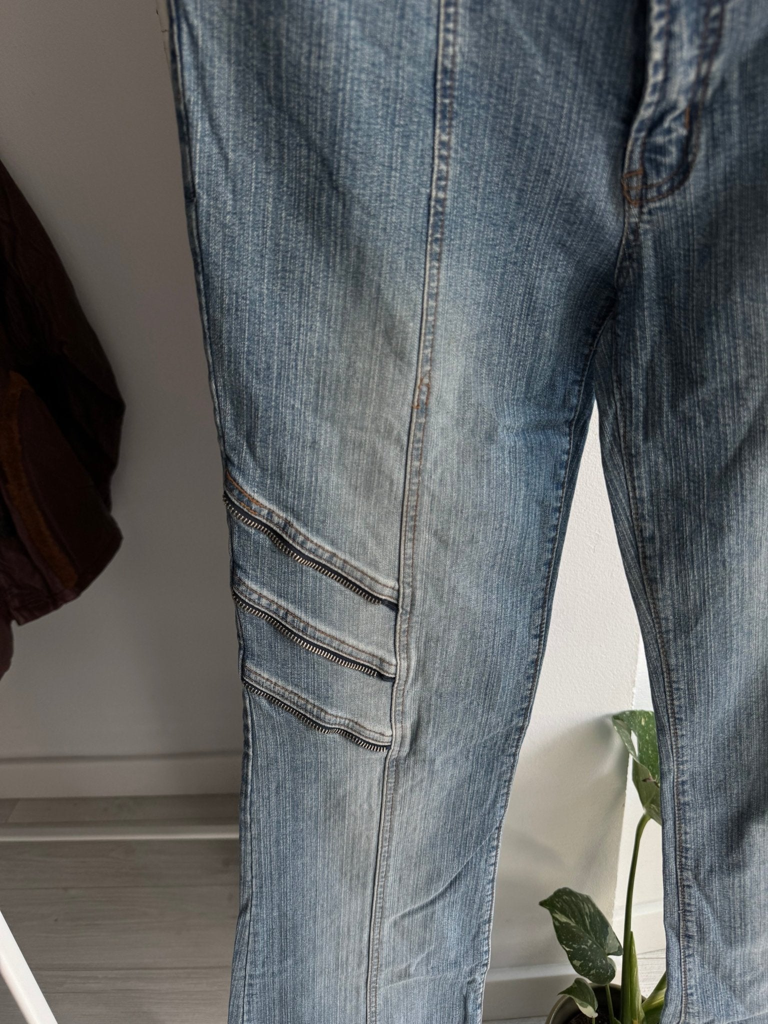 👖 Jeans Y2K Bootcut cu Detalii Fermoar – W30 x L33 (XL Damă) - anbracaminte