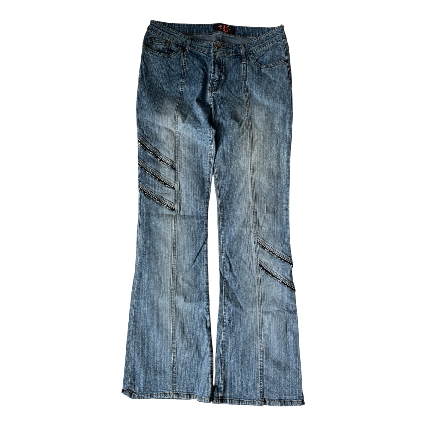 👖 Jeans Y2K Bootcut cu Detalii Fermoar – W30 x L33 (XL Damă) - anbracaminte