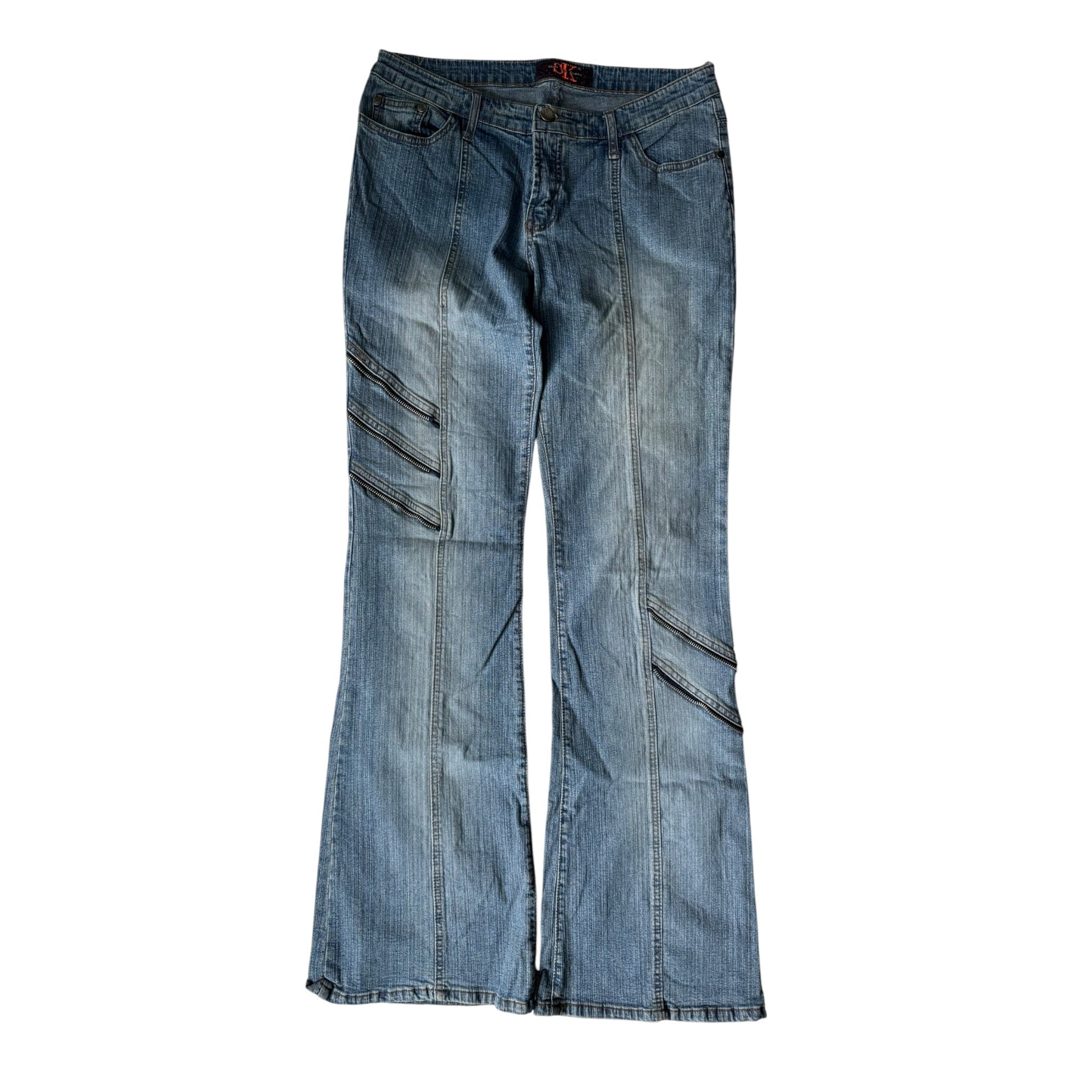 👖 Jeans Y2K Bootcut cu Detalii Fermoar – W30 x L33 (XL Damă) - anbracaminte