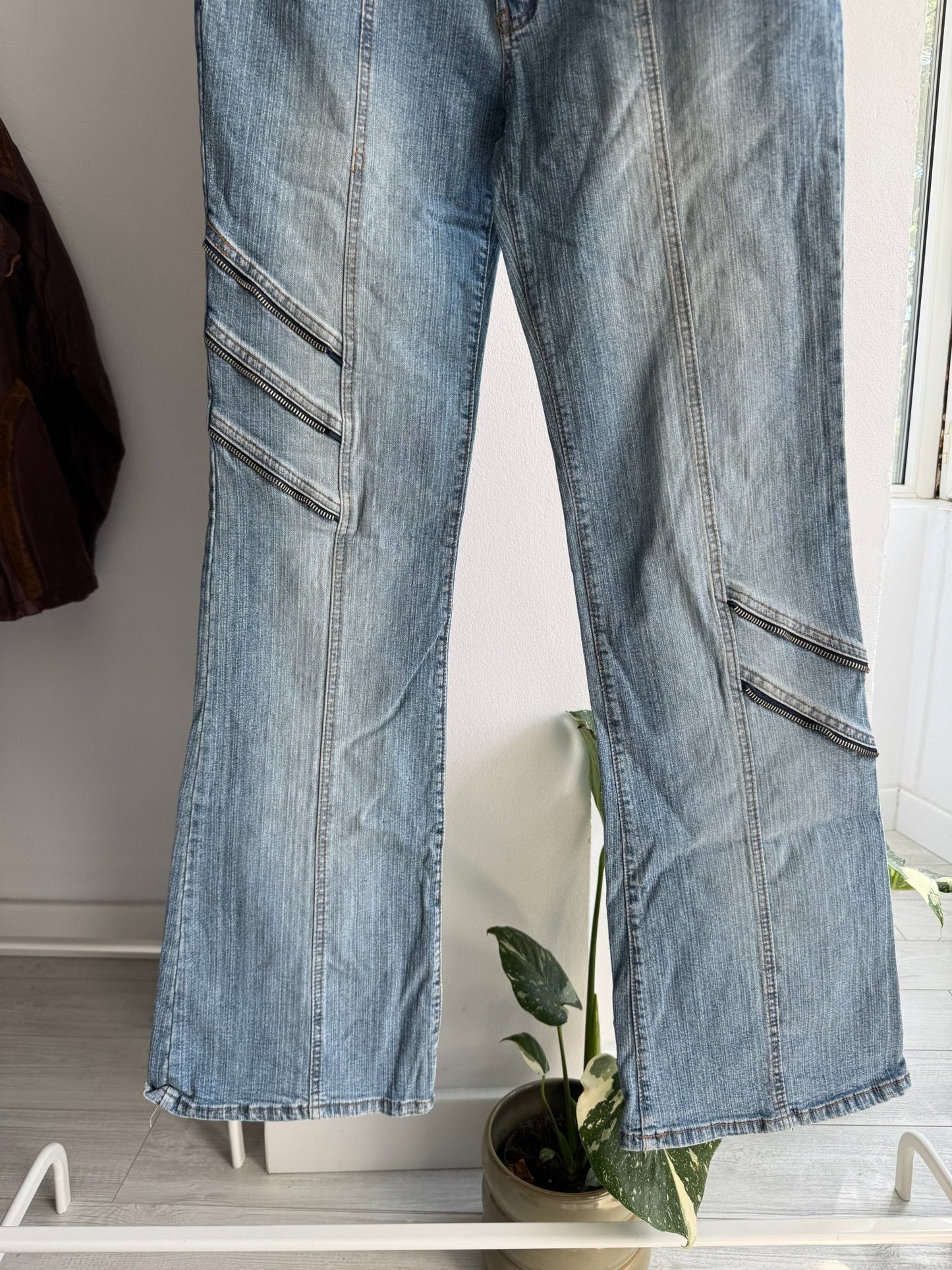 👖 Jeans Y2K Bootcut cu Detalii Fermoar – W30 x L33 (XL Damă) - anbracaminte