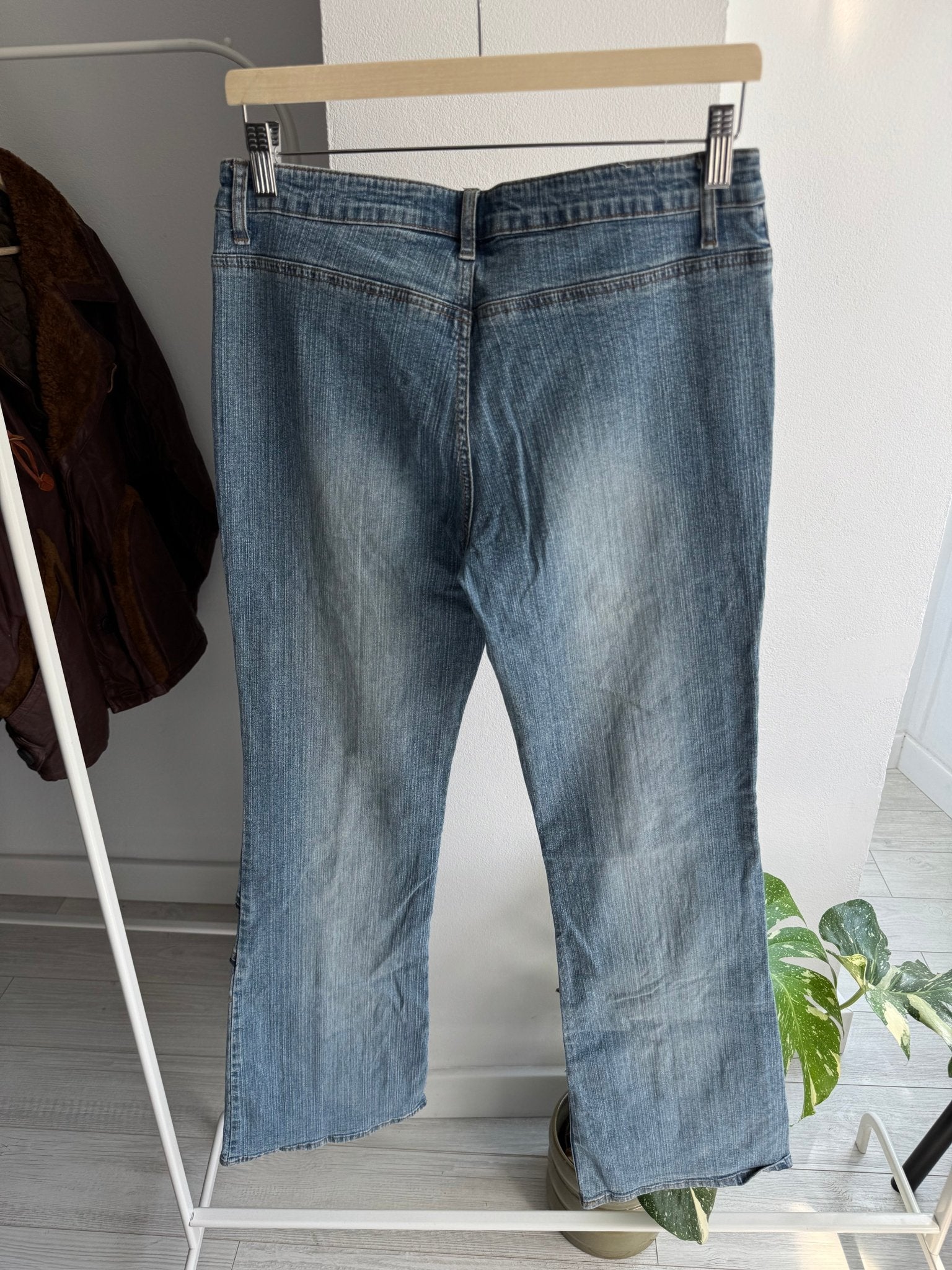 👖 Jeans Y2K Bootcut cu Detalii Fermoar – W30 x L33 (XL Damă) - anbracaminte