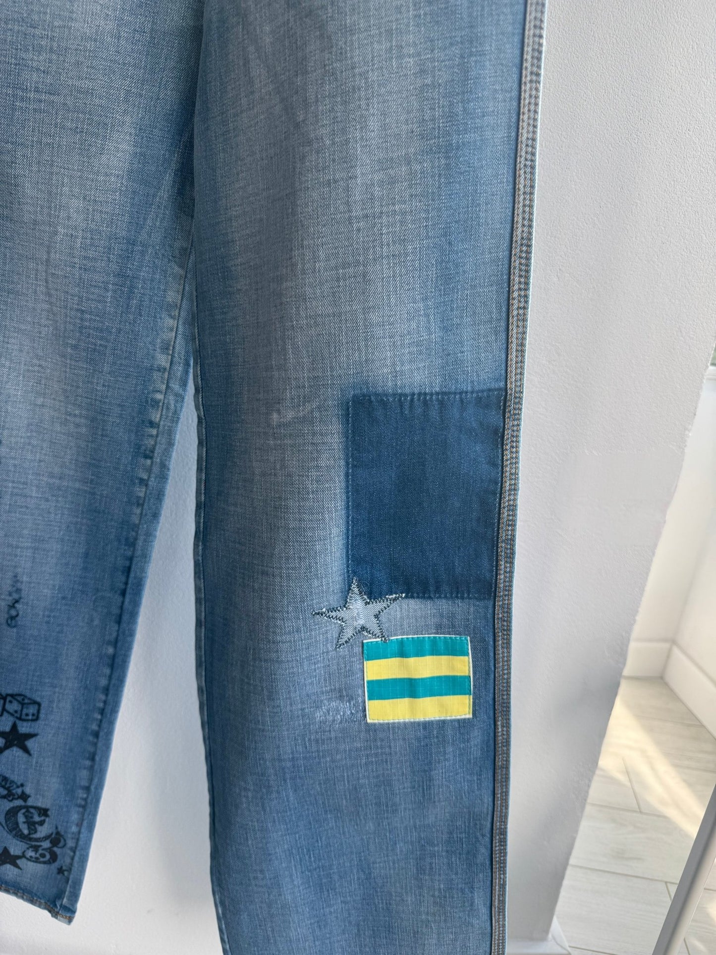 🦏 Jeans Y2K Ecko Unltd Baggy Printed – US 7 – Damă - anbracaminte