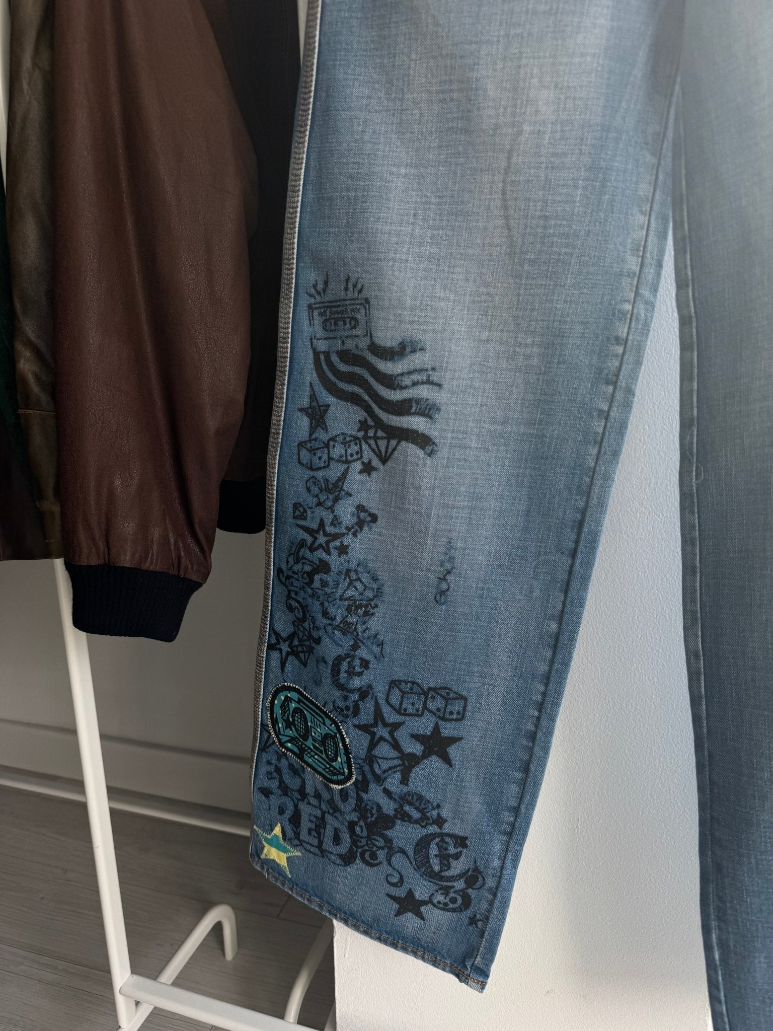 🦏 Jeans Y2K Ecko Unltd Baggy Printed – US 7 – Damă - anbracaminte