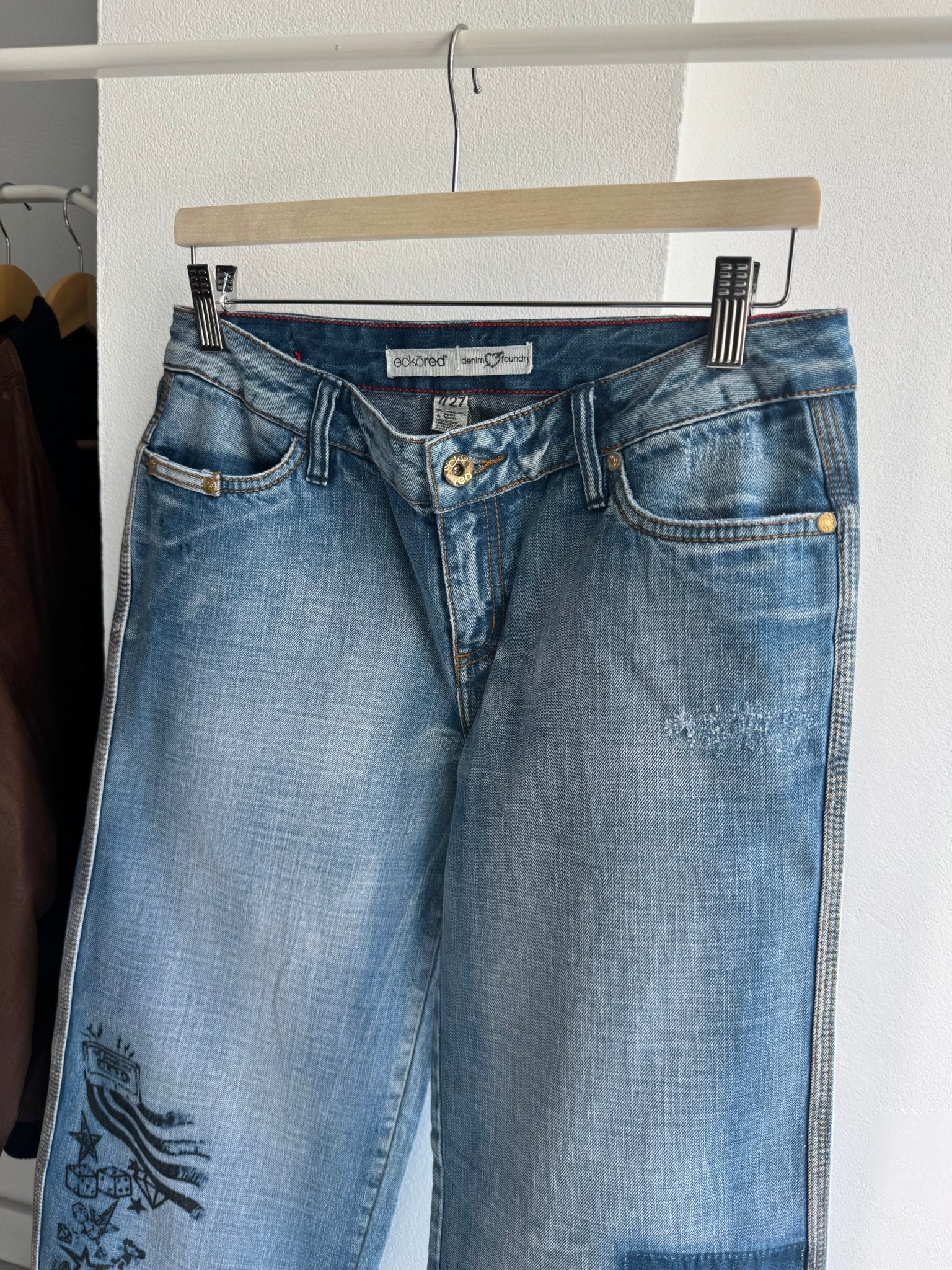 🦏 Jeans Y2K Ecko Unltd Baggy Printed – US 7 – Damă - anbracaminte