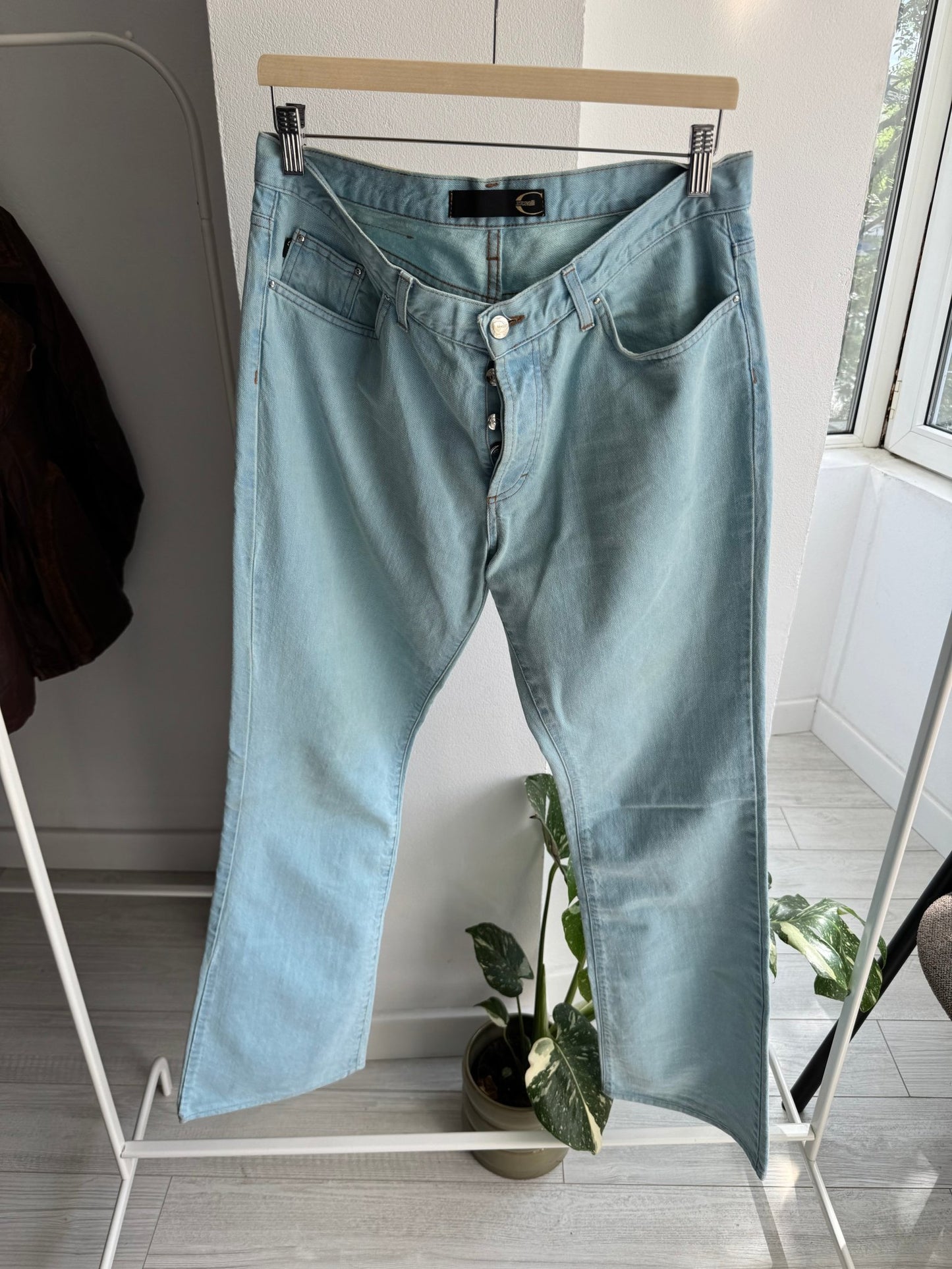 🐅 Jeans Y2K Roberto Cavalli Bootcut Broderie Tigru – EU 50 / US 36 (fit EU 48 / US 33) - anbracaminte