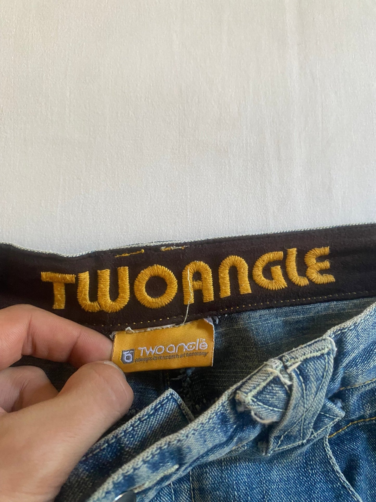 🦛 Jeans Y2K Two Angle – Baggy – Printed & Embroidered – XL nu - anbracaminte