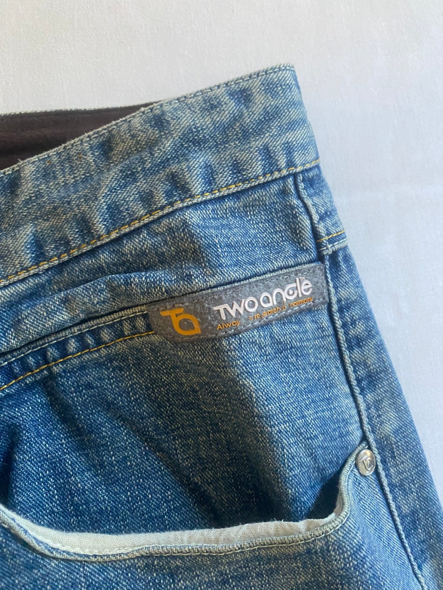 🦛 Jeans Y2K Two Angle – Baggy – Printed & Embroidered – XL nu - anbracaminte