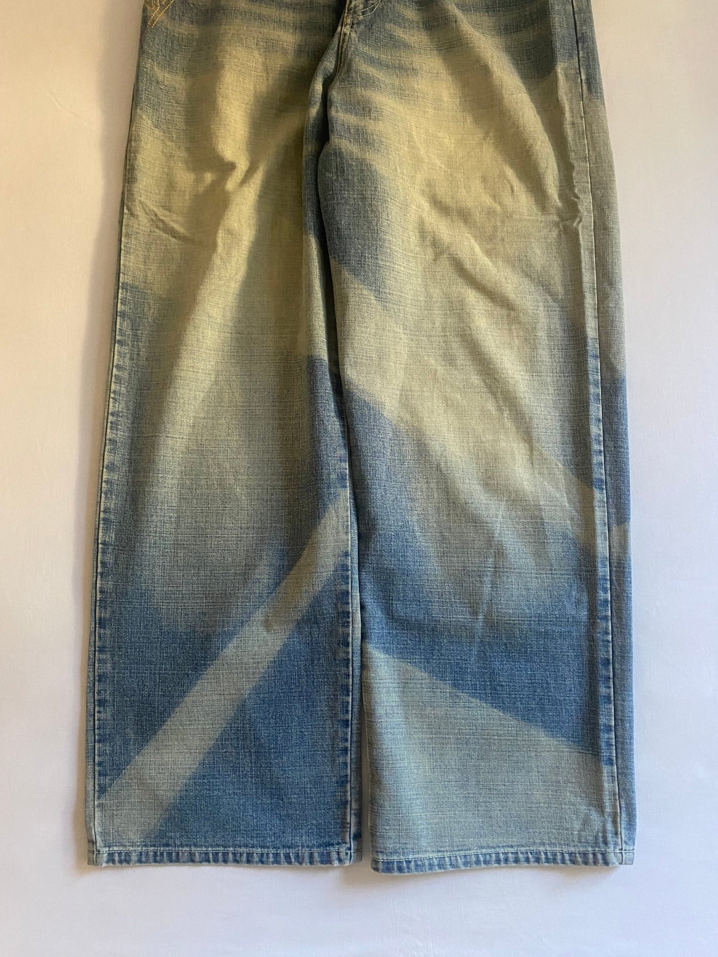 🦛 Jeans Y2K Two Angle – Baggy – Printed & Embroidered – XL nu - anbracaminte