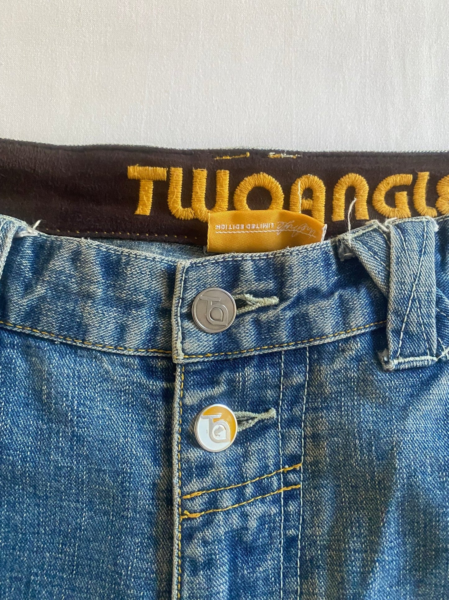 🦛 Jeans Y2K Two Angle – Baggy – Printed & Embroidered – XL nu - anbracaminte