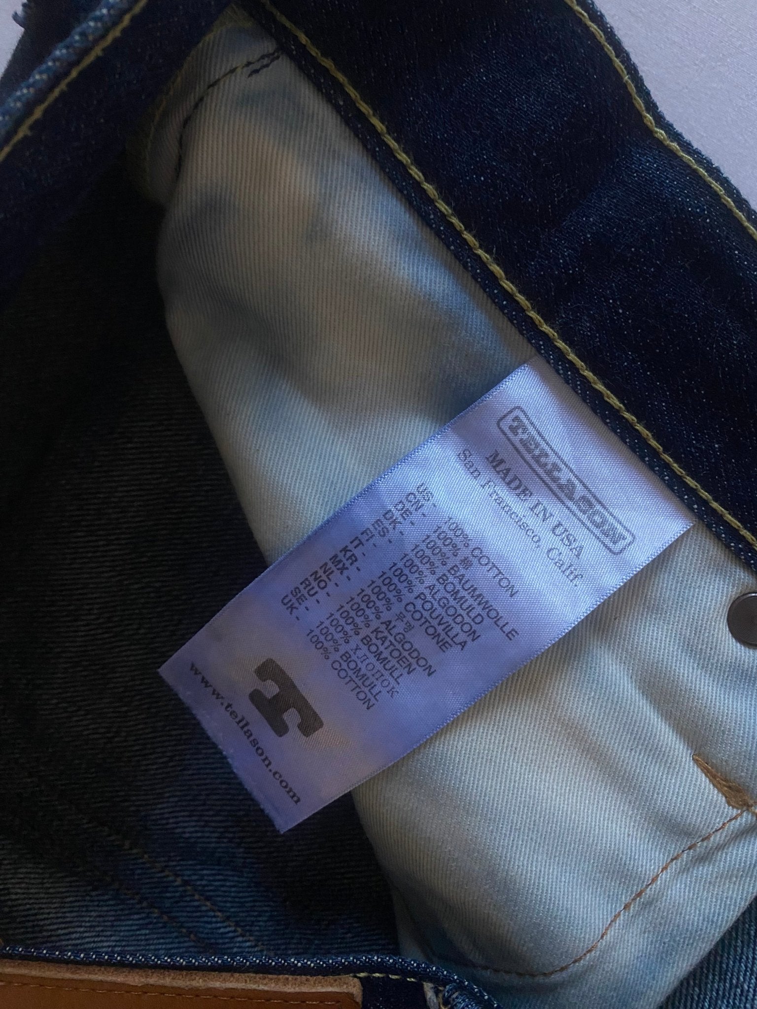 👖 Jeanși Tellason – Raw Selvedge Denim – Slim Straight – W34 – Made in USA - anbracaminte