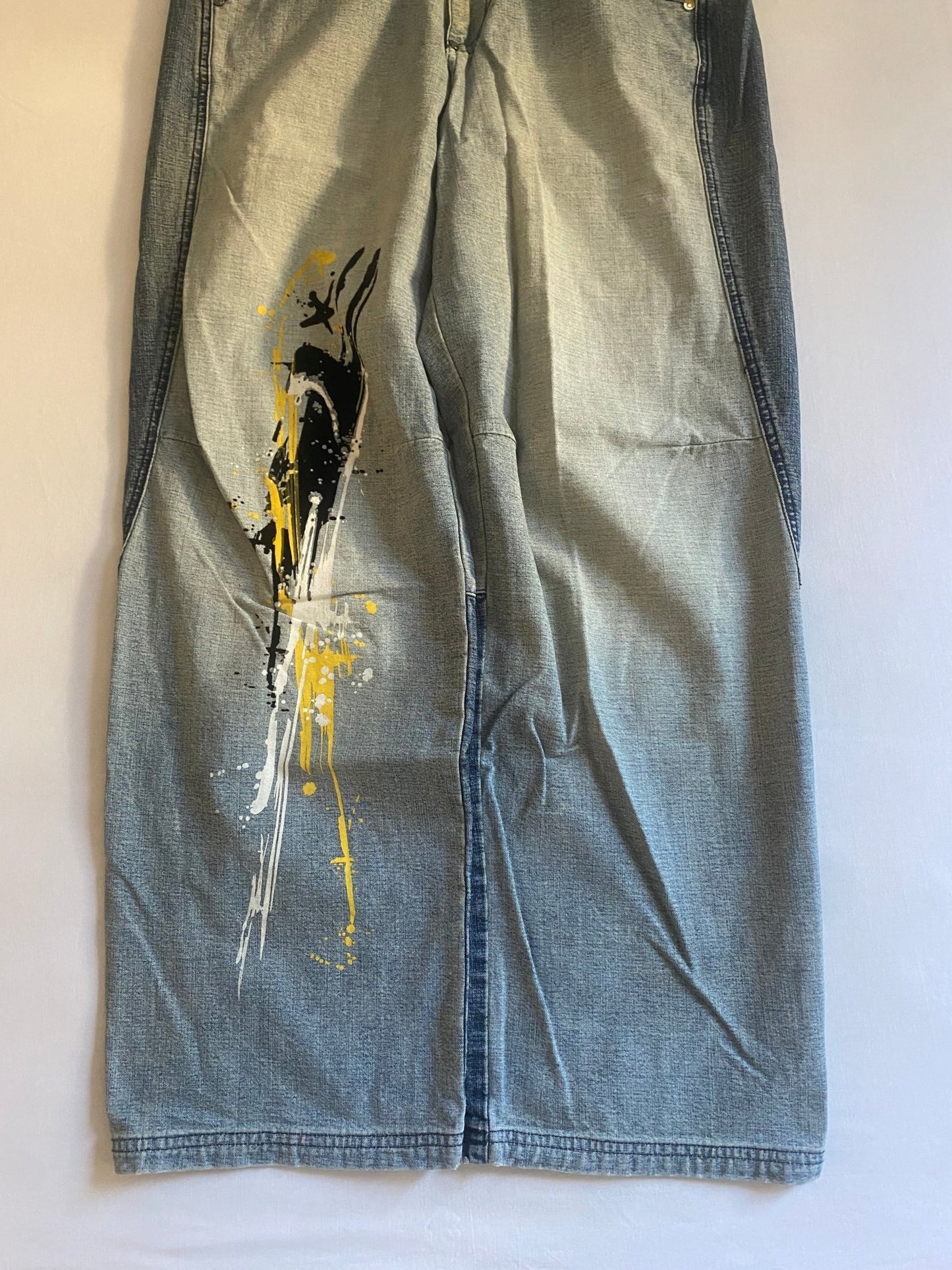 📻 Jeanși Y2K Two Angle – Baggy – Printed & Embroidered – XL - anbracaminte
