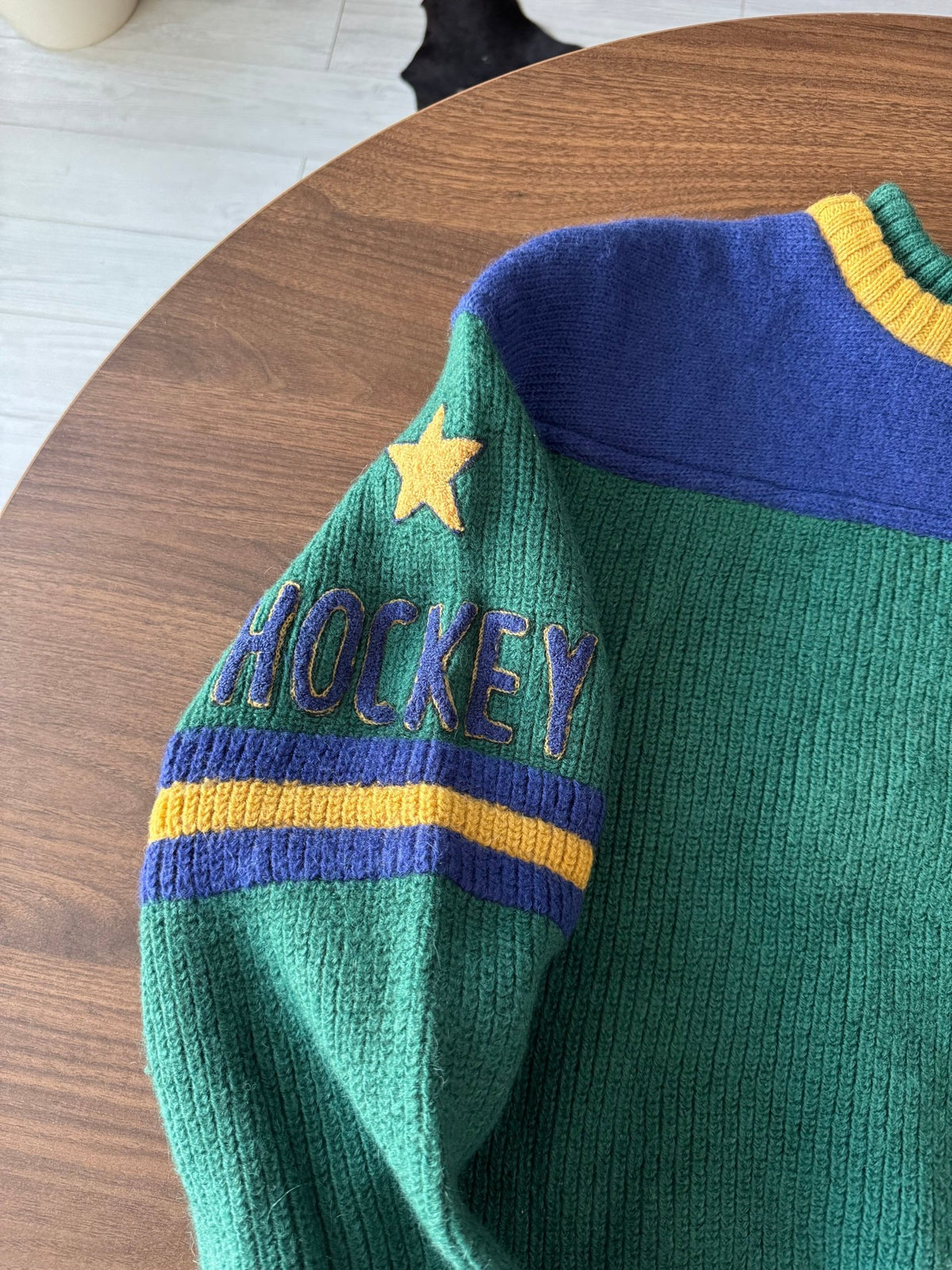 Les Copains Pulover Vintage Bărbați | Verde-Albastru | L - anbracaminte