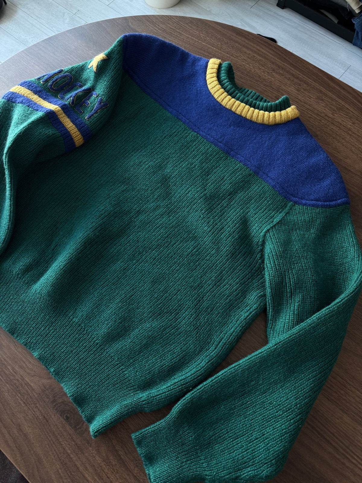 Les Copains Pulover Vintage Bărbați | Verde-Albastru | L - anbracaminte