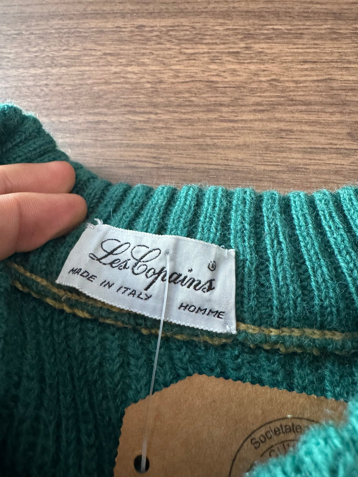 Les Copains Pulover Vintage Bărbați | Verde-Albastru | L - anbracaminte