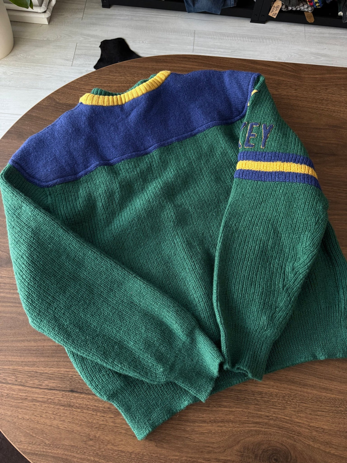 Les Copains Pulover Vintage Bărbați | Verde-Albastru | L - anbracaminte