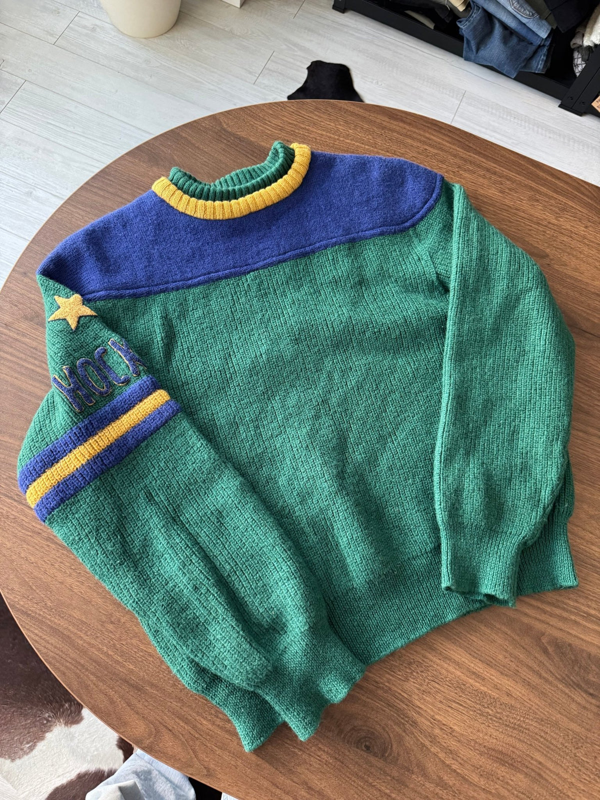 Les Copains Pulover Vintage Bărbați | Verde-Albastru | L - anbracaminte