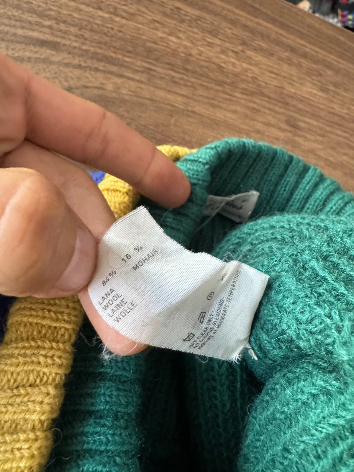 Les Copains Pulover Vintage Bărbați | Verde-Albastru | L - anbracaminte
