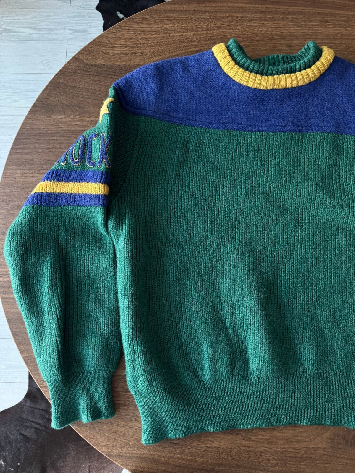 Les Copains Pulover Vintage Bărbați | Verde-Albastru | L - anbracaminte
