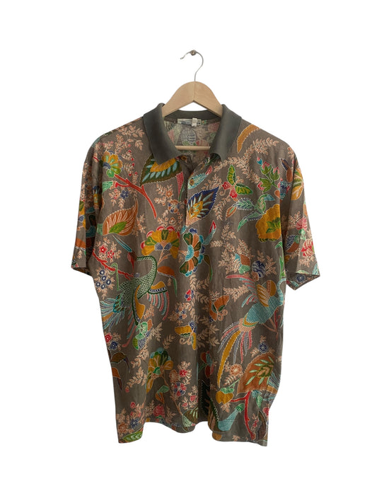 polo vintage Valentino Garavani cu print jungle, vedere frontală

