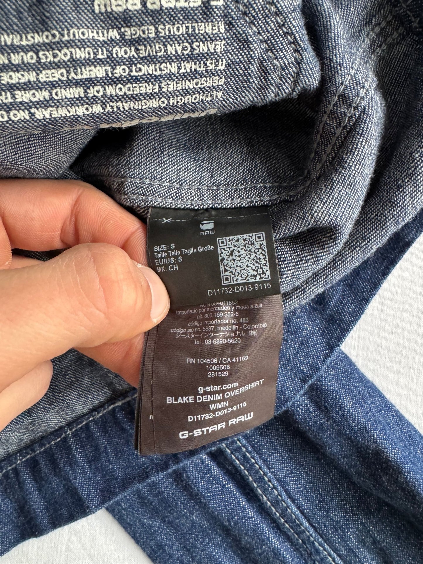👖 Overshirt G - Star Raw din Denim cu Guler din Catifea – Mărime S Femei - anbracaminte
