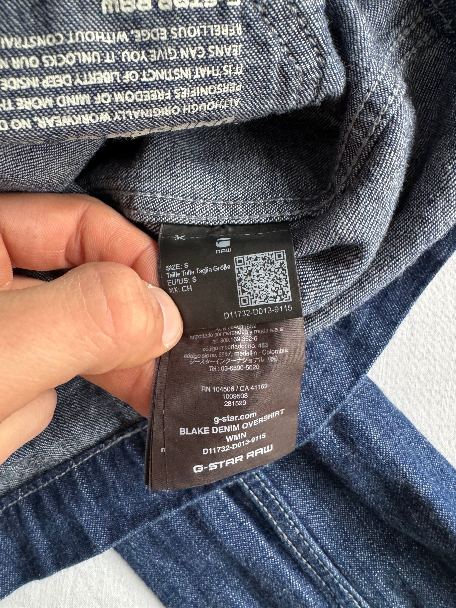 👖 Overshirt G - Star Raw din Denim cu Guler din Catifea – Mărime S Femei - anbracaminte
