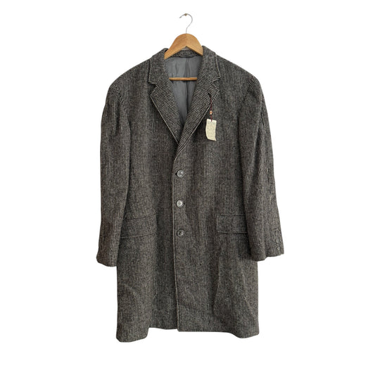 🧥 Palton Deadstock 70’s Gri Texturat din Lână Pură – Marimea 48 (M Bărbați) - anbracaminte