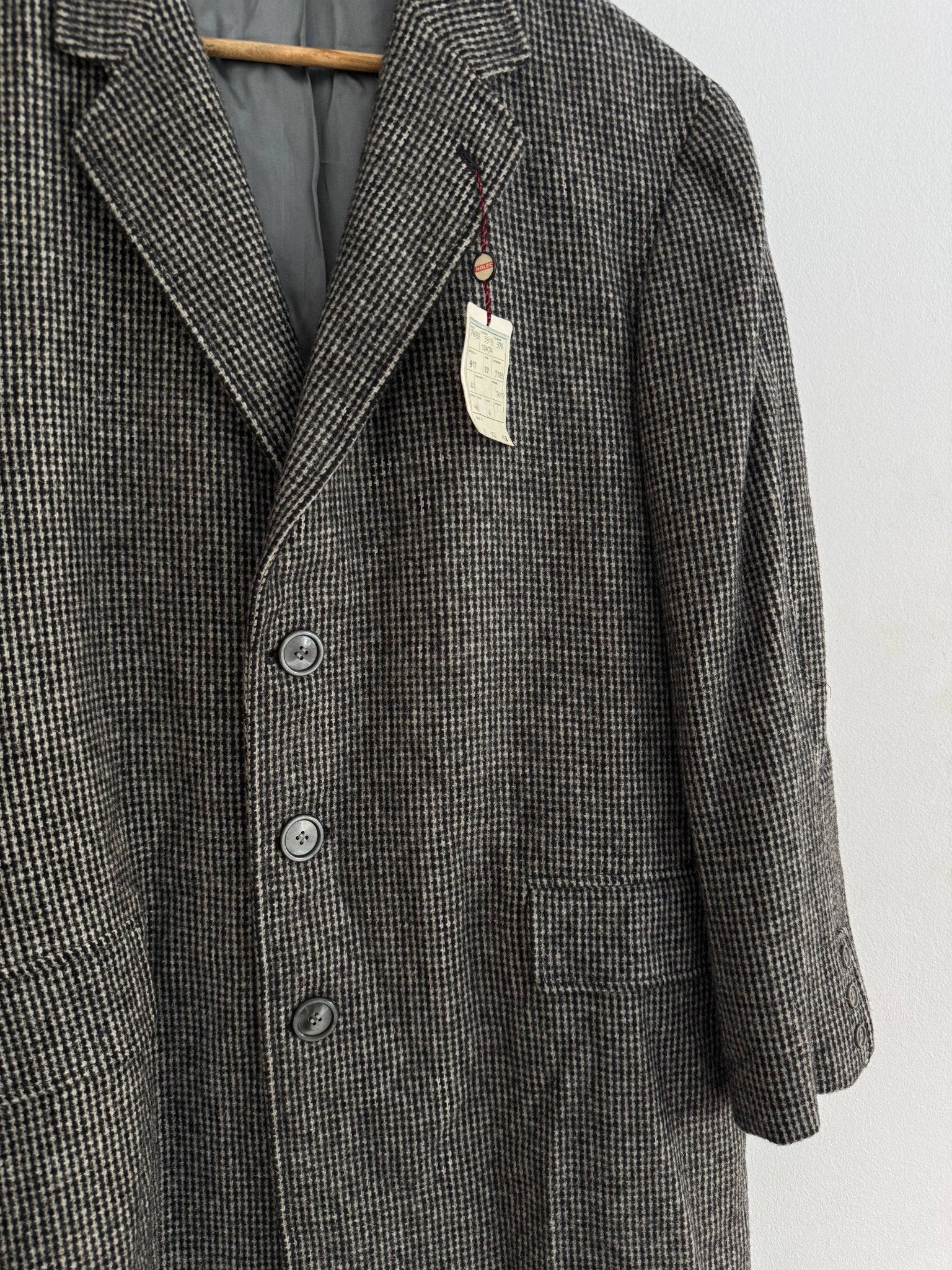 🧥 Palton Deadstock 70’s Gri Texturat din Lână Pură – Marimea 48 (M Bărbați) - anbracaminte